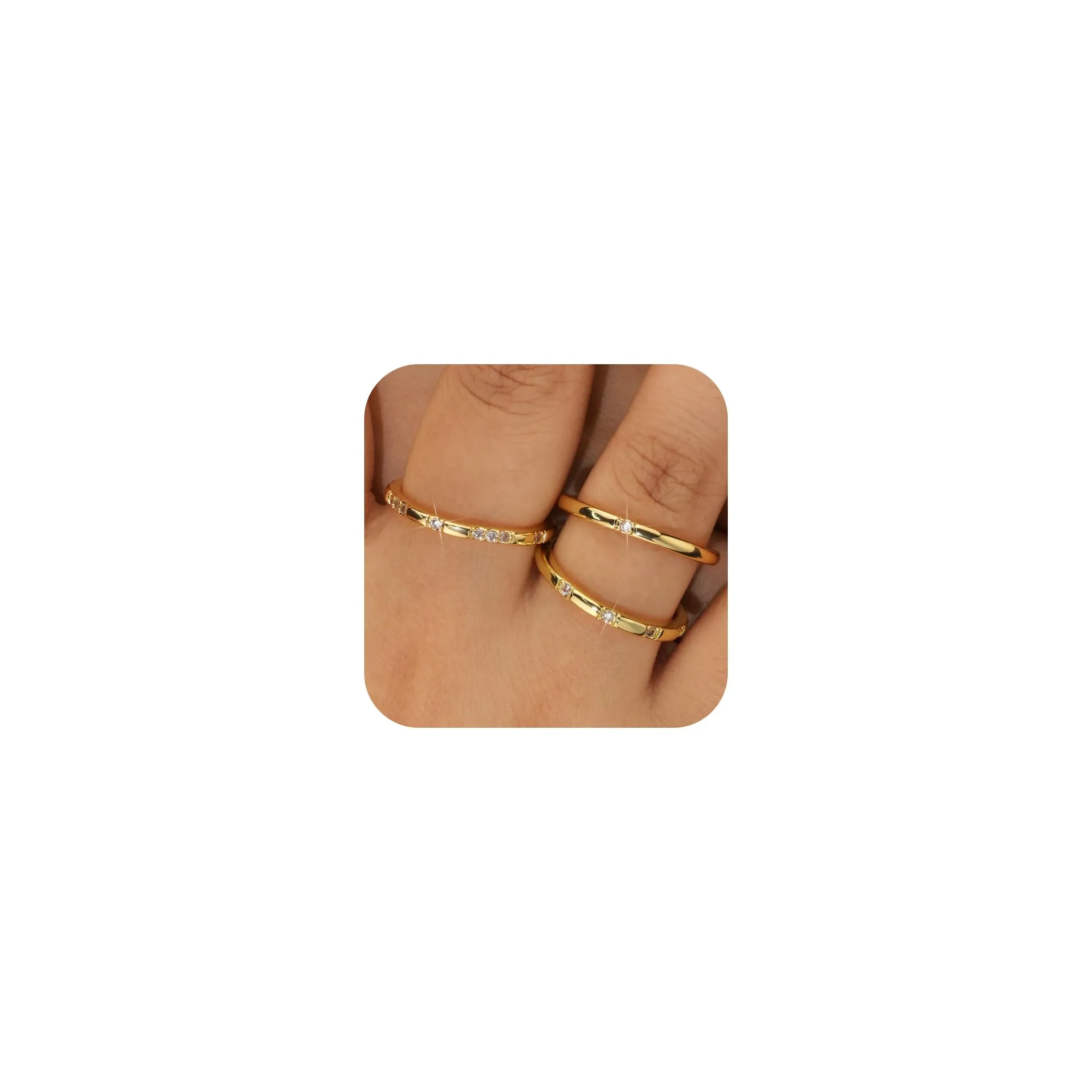 ALEXCRAFT Set Anelli Donna Oro Regolabili Fede - immagine 4