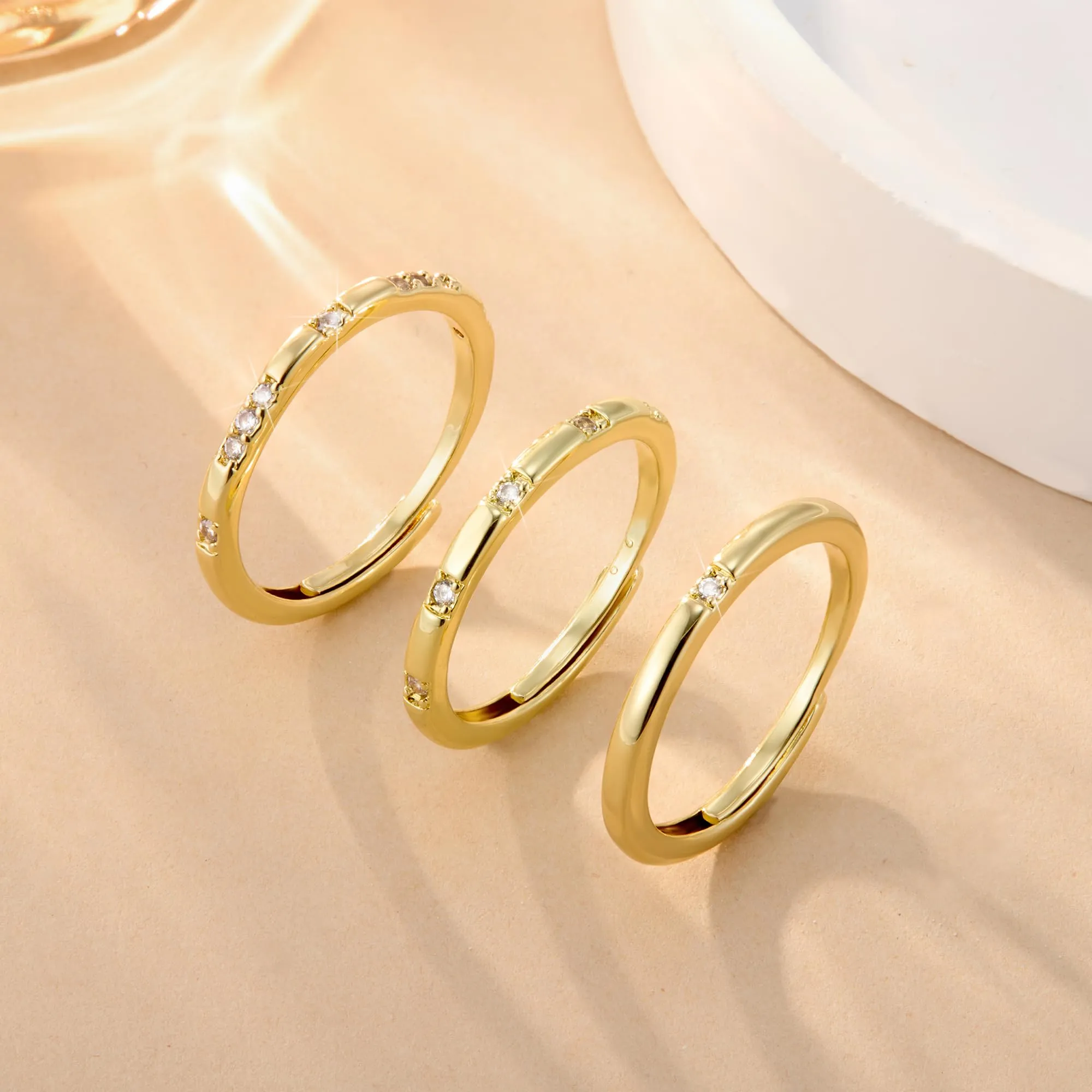 ALEXCRAFT Set Anelli Donna Oro Regolabili Fede - immagine 5