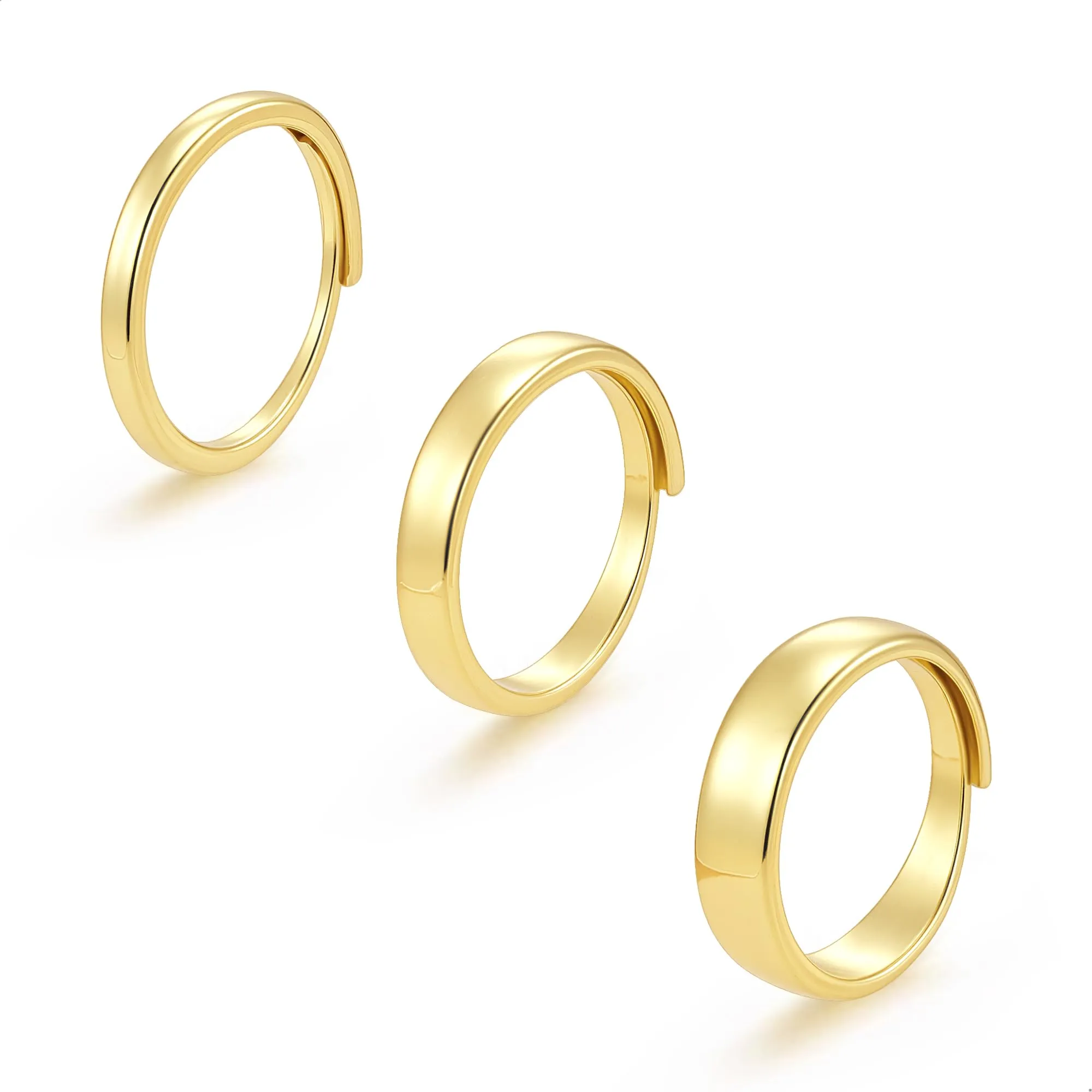 ALEXCRAFT Set Anelli Donna Uomo Acciaio Oro Regolabili - immagine 1