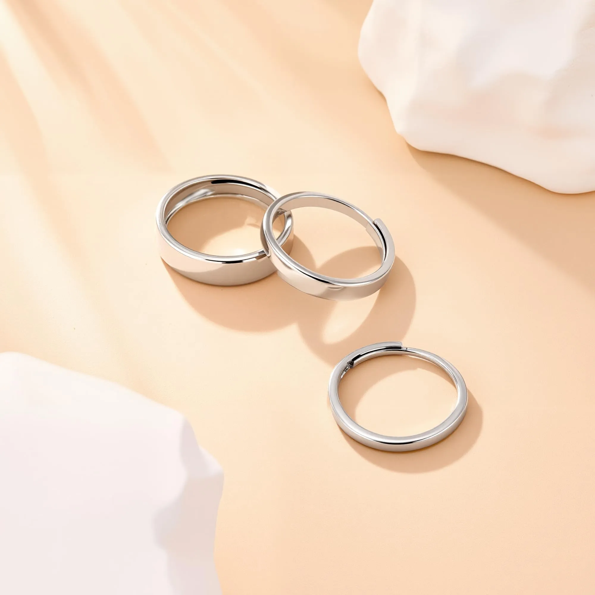 ALEXCRAFT Set Anelli Donna Uomo Argento Regolabili - immagine 6