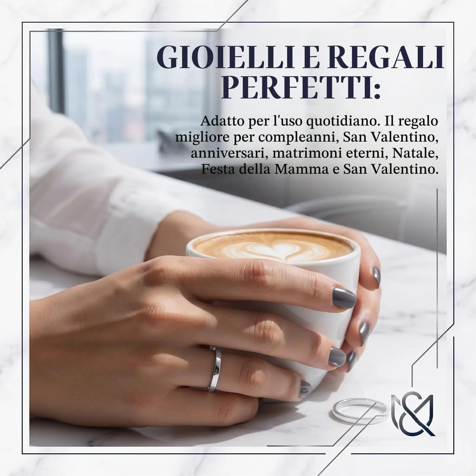 IBXWMNG Set di 8 Anelli Impilabili in Acciaio Inox, Misura 5 6 7 8, Argento - immagine 4