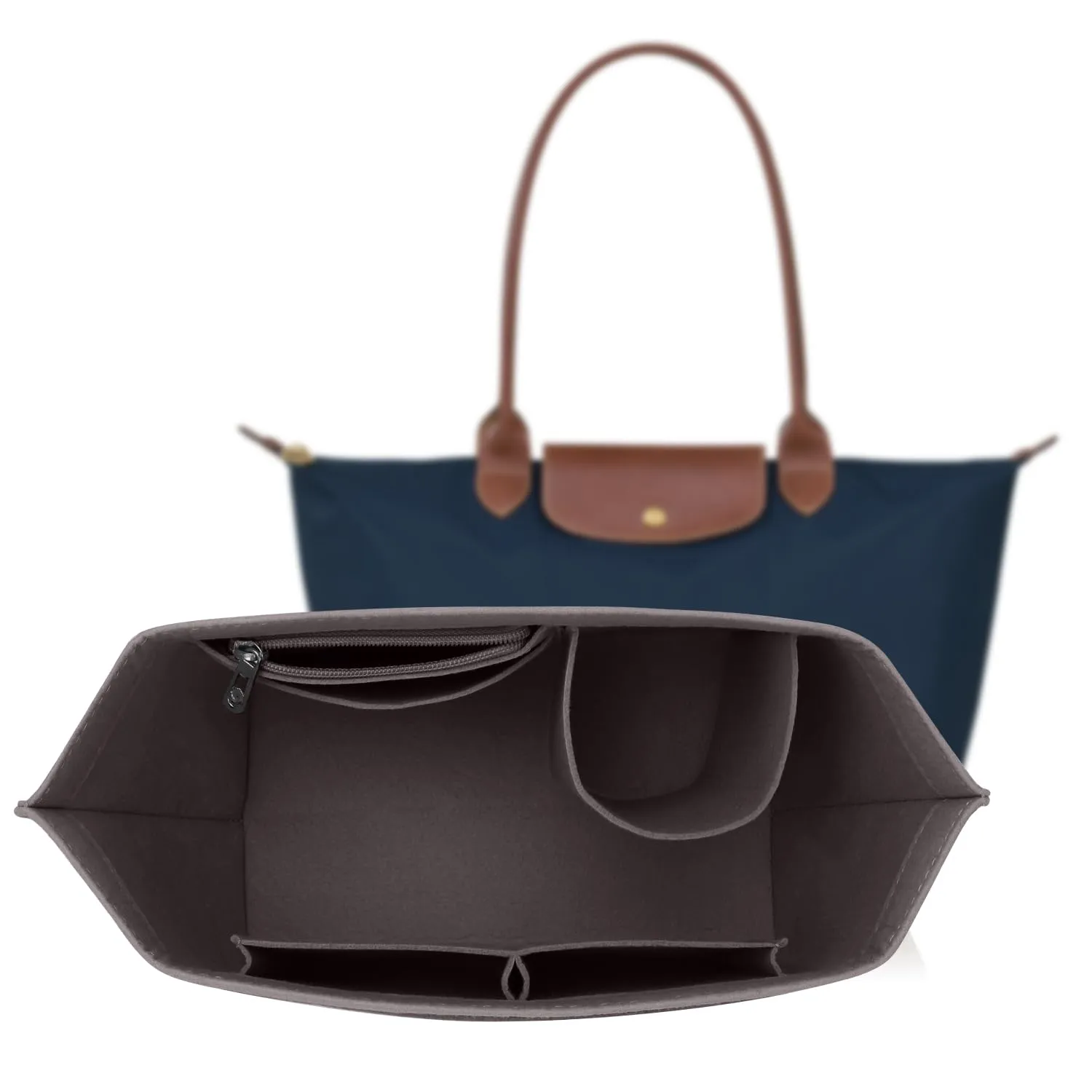 ZOLGINAH Organizer in Feltro per Borsa Longchamp, Grigio Scuro, M - immagine 1