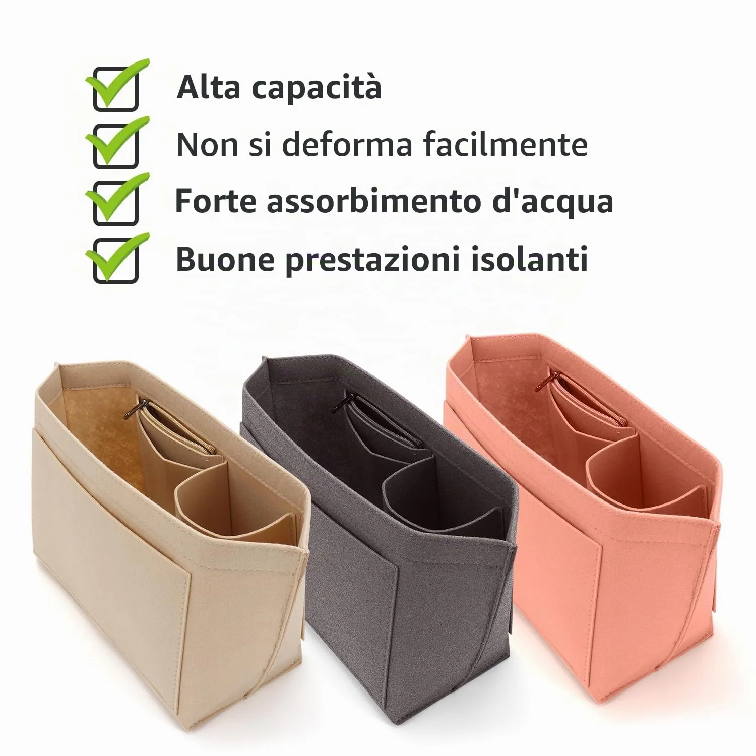 ZOLGINAH Organizer in Feltro per Borsa Longchamp, Grigio Scuro, M - immagine 7