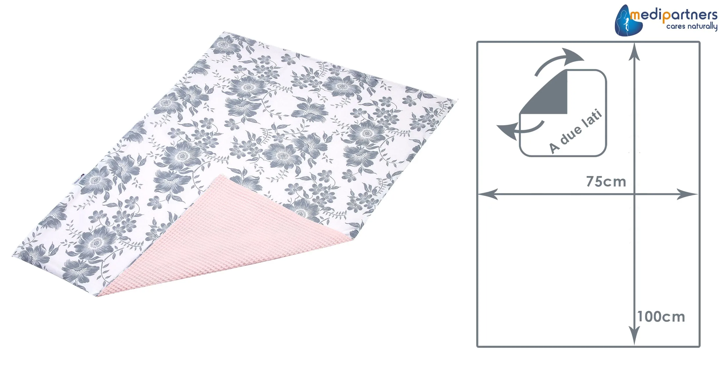 Medi Partners Coperta per Neonato in Cotone Waffle, 75x100cm, Berry con Ros - immagine 4