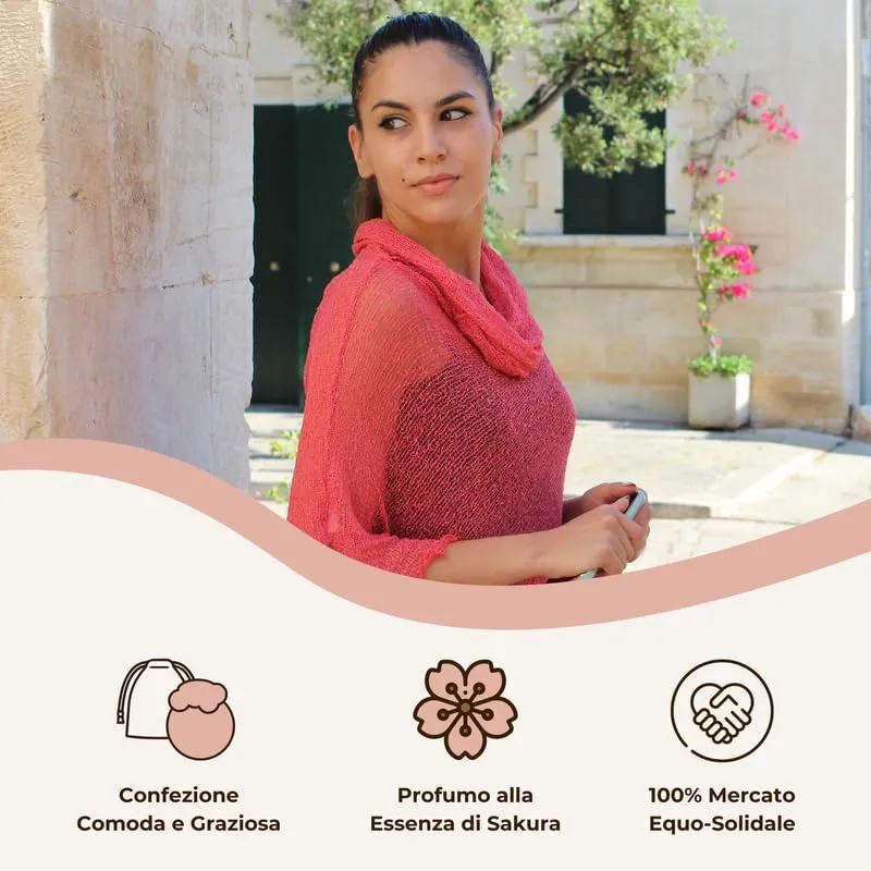 creazioni unique Poncho Coprispalle Donna in Rete di Viscosa Lurex - Terra Oro - immagine 5
