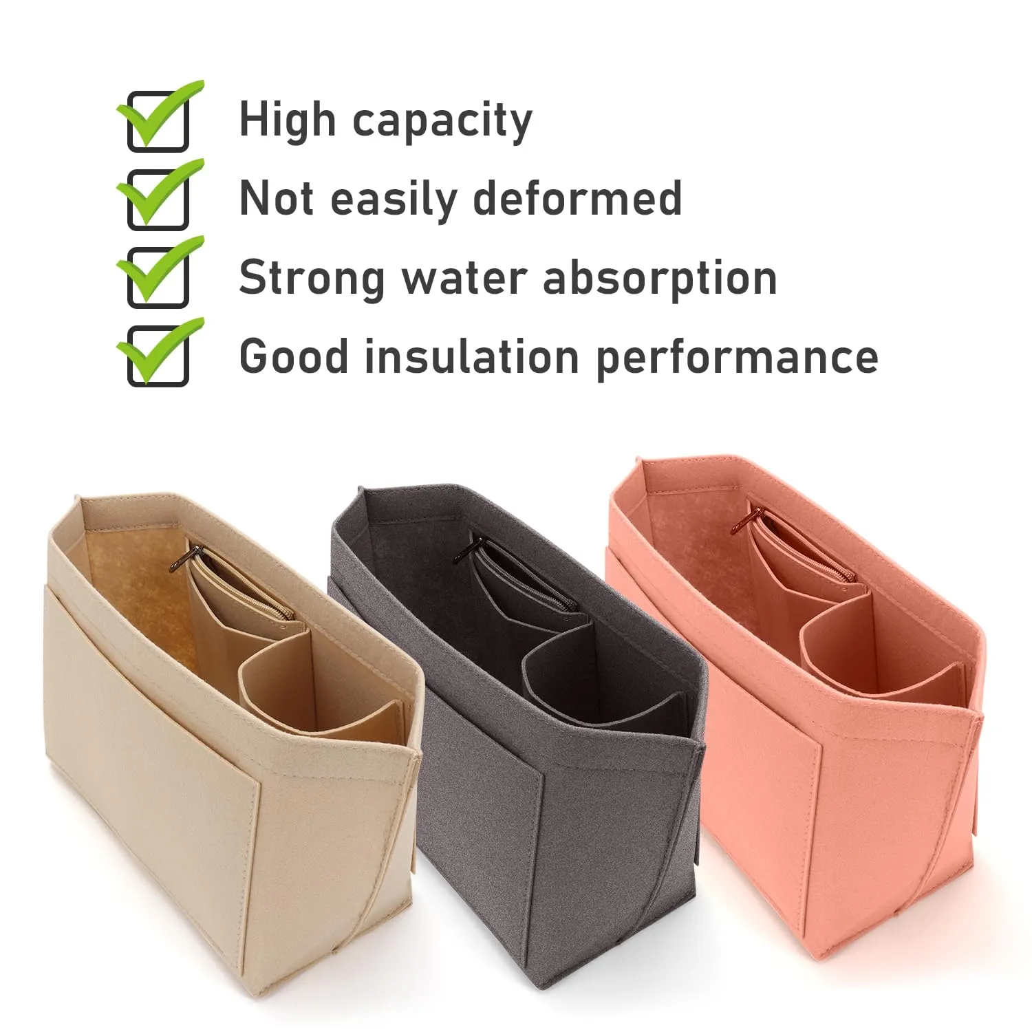 ZOLGINAH Organizer in Feltro per Borsa Longchamp, Multiuso (Beige, M) - immagine 7