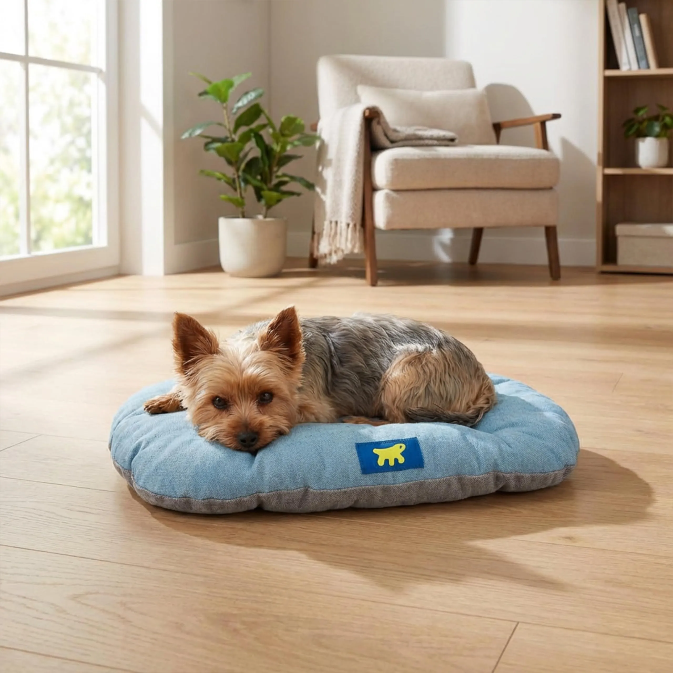 Ferplast Relax Cuscino per Cani e Gatti in Cotone, 55 x 36 cm, Azzurro - immagine 2