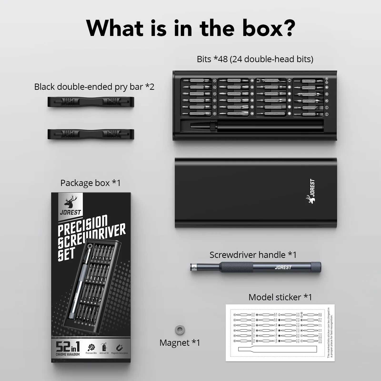 Jorest 52 in 1 Precision Screwdriver Set for Macbook, Switch, PS4, PS5, Xbox, PC, Laptop, Glasses, Watch - immagine 7