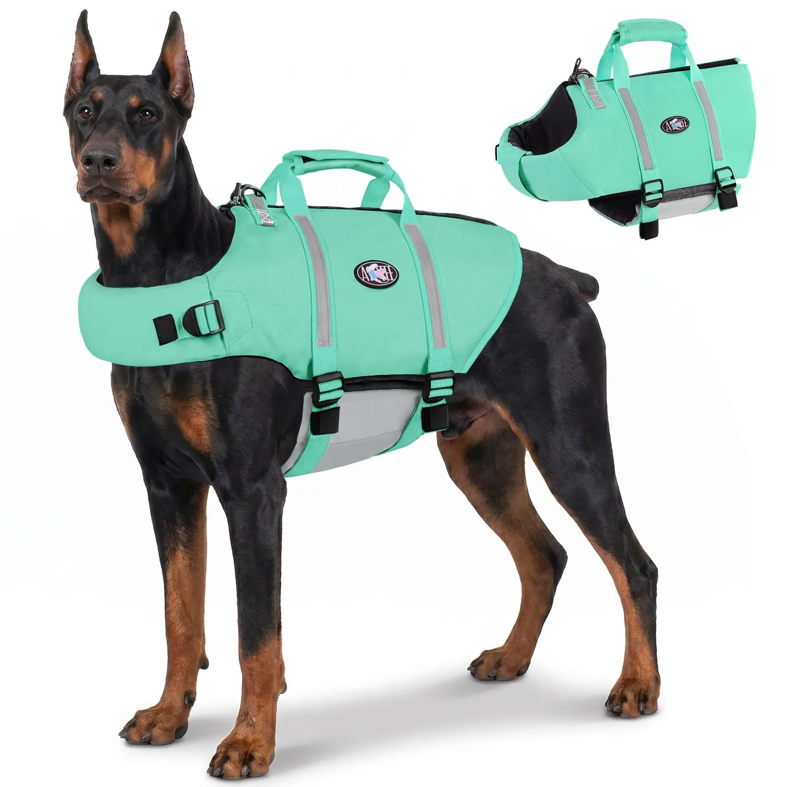 AOFITEE Giubbotto Salvagente per Cani, Verde, XXL - immagine 1