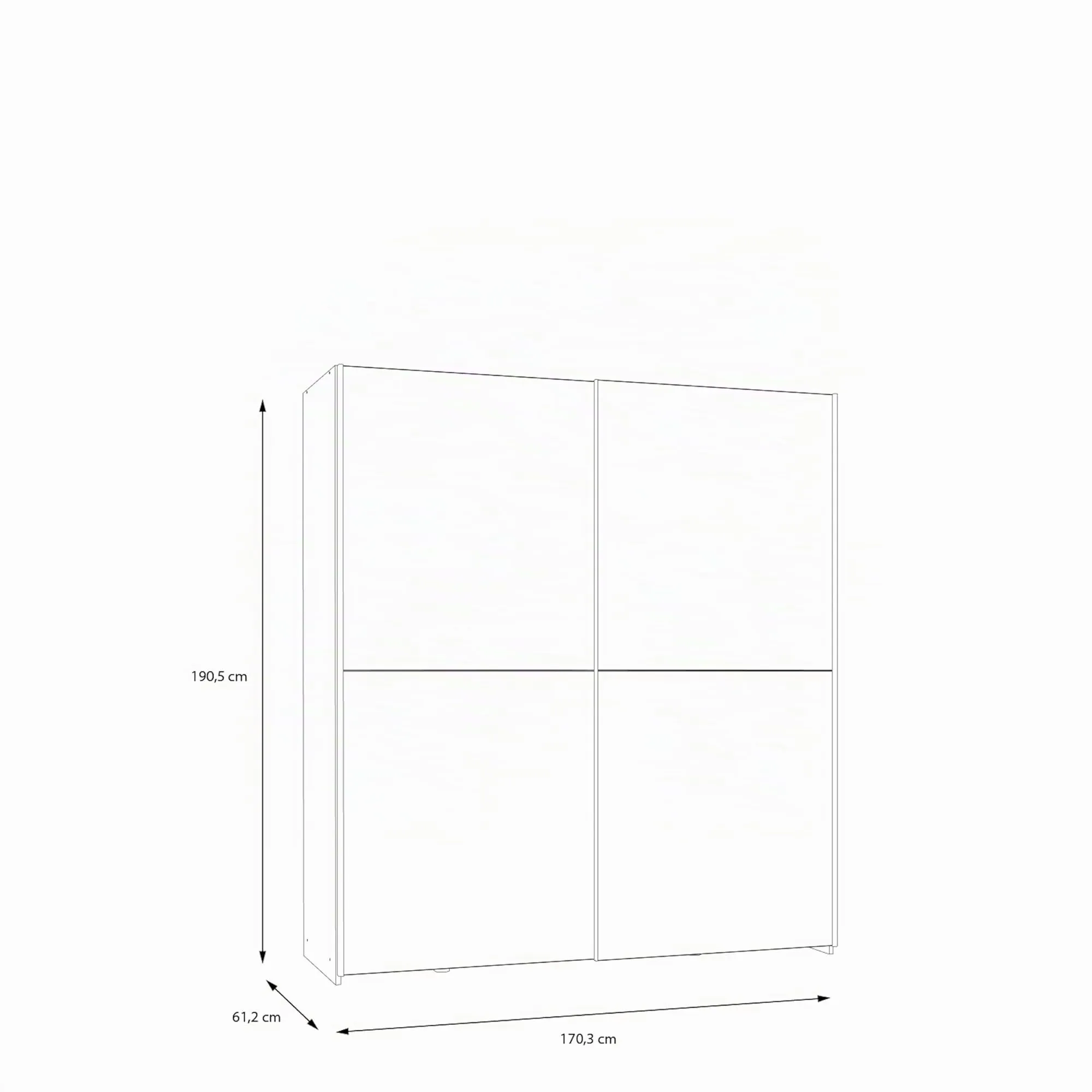 Avanti Trendstore Freddy Armadio con Ante Scorrevoli in Legno Truciolare, 170x191x61cm - immagine 6