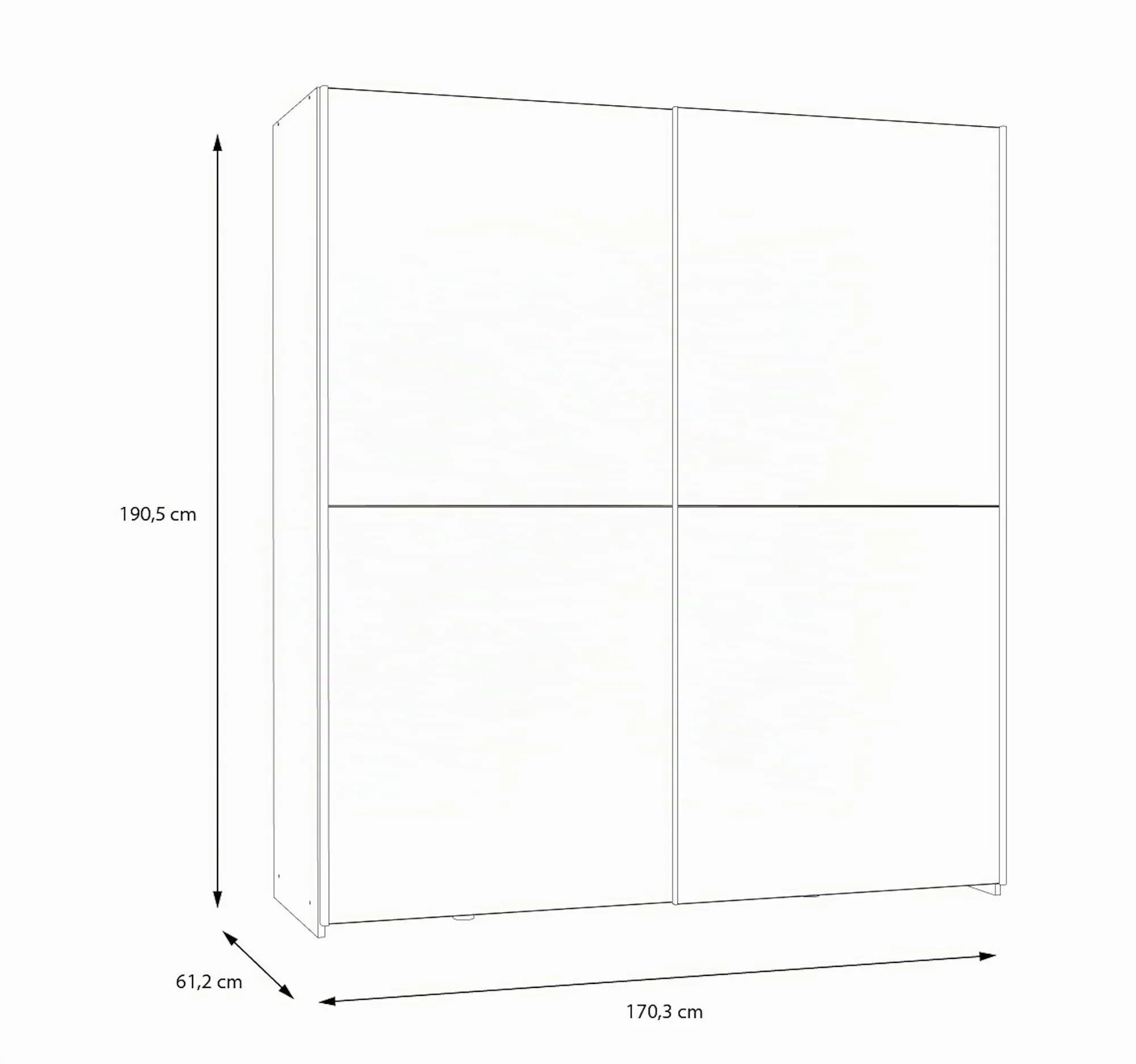 Avanti Trendstore Freddy Armadio con ante scorrevoli in legno truciolare, 170x191x61cm - immagine 6