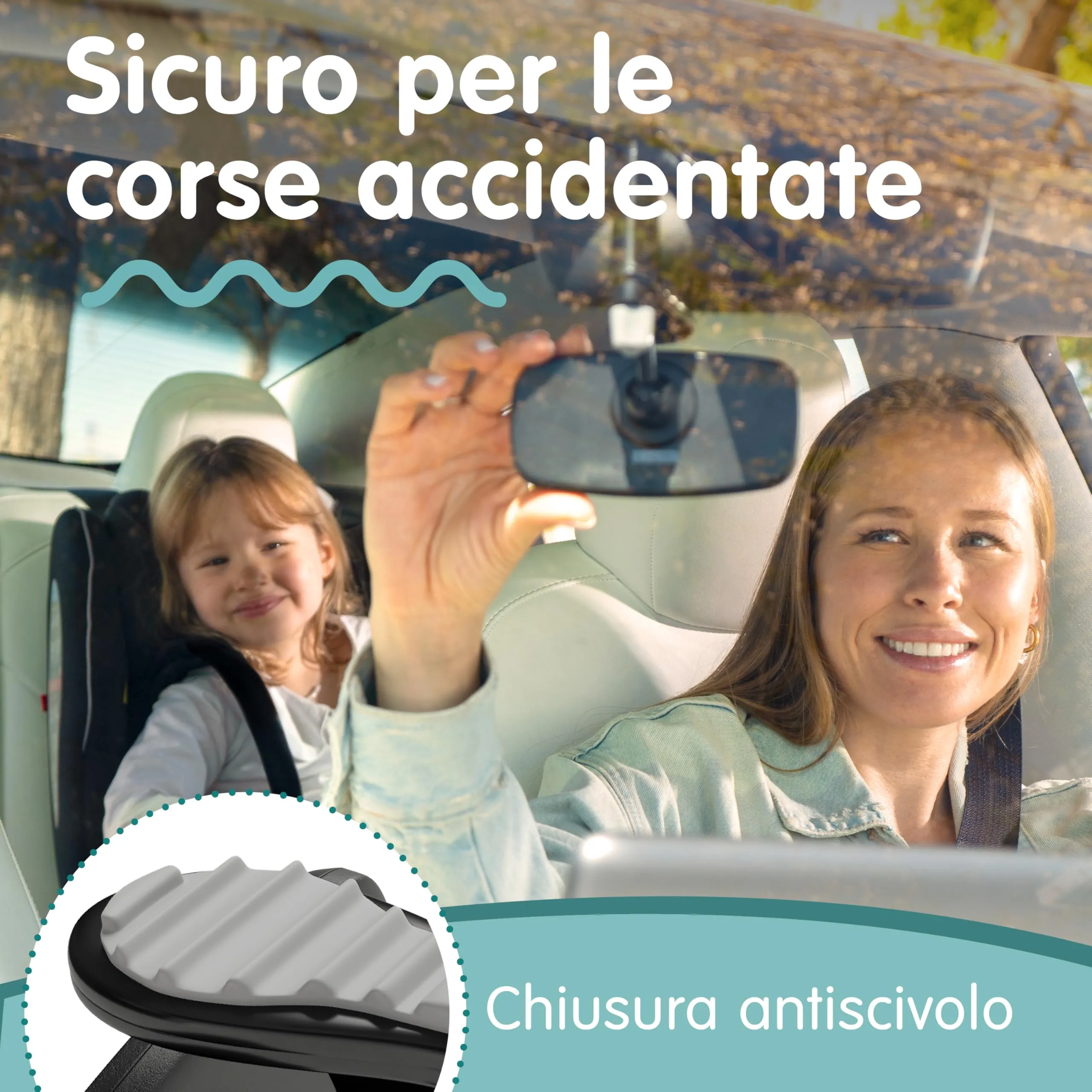 Onco Specchio Auto per Seggiolino Neonato, Modello a Clip Anti-Scosse - immagine 4