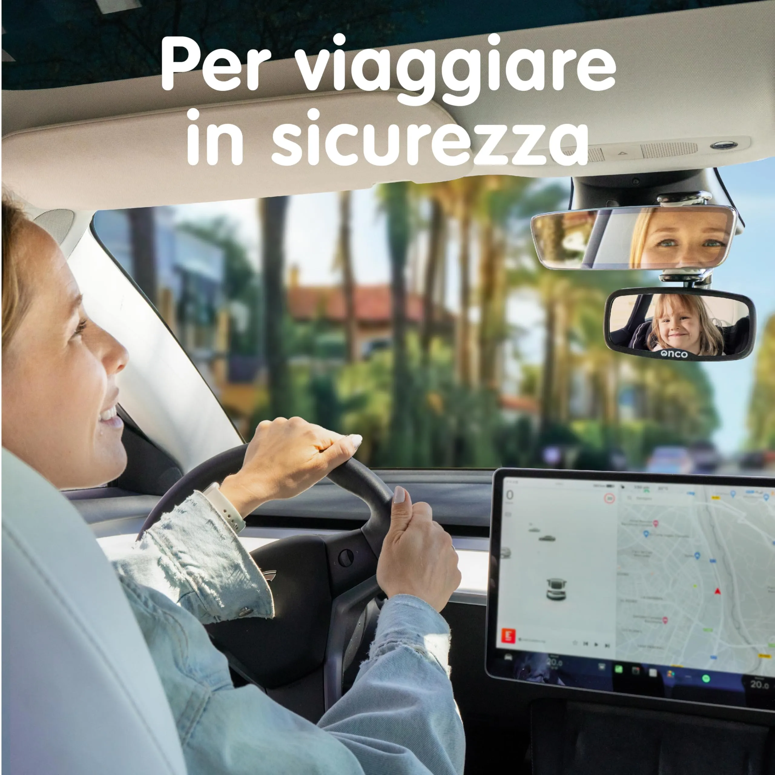 Onco Specchio Auto per Seggiolino Neonato, Modello a Clip Anti-Scosse - immagine 6