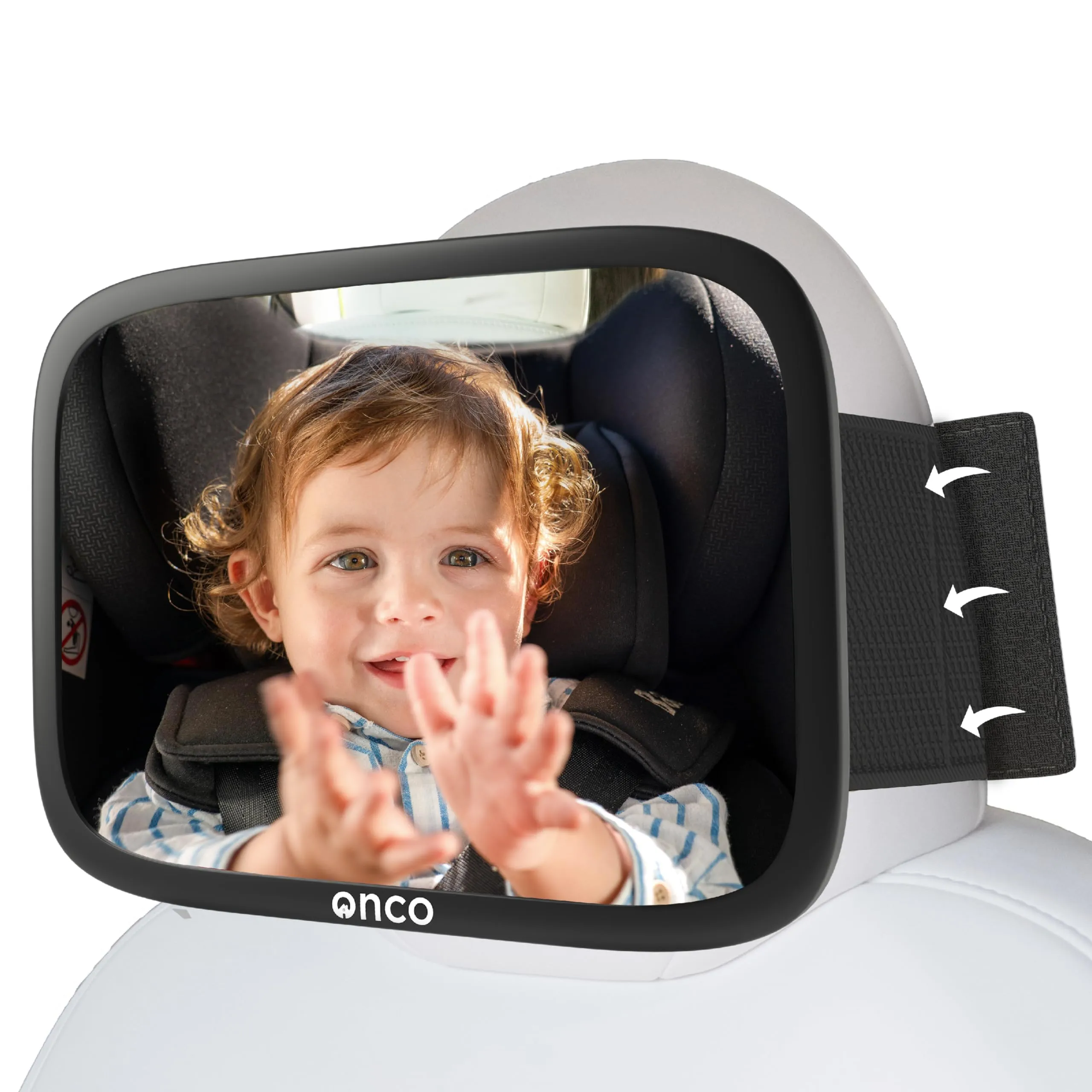 Onco Specchio Auto Neonato per Poggiatesta Fisso, Compatibile Tesla - immagine 1
