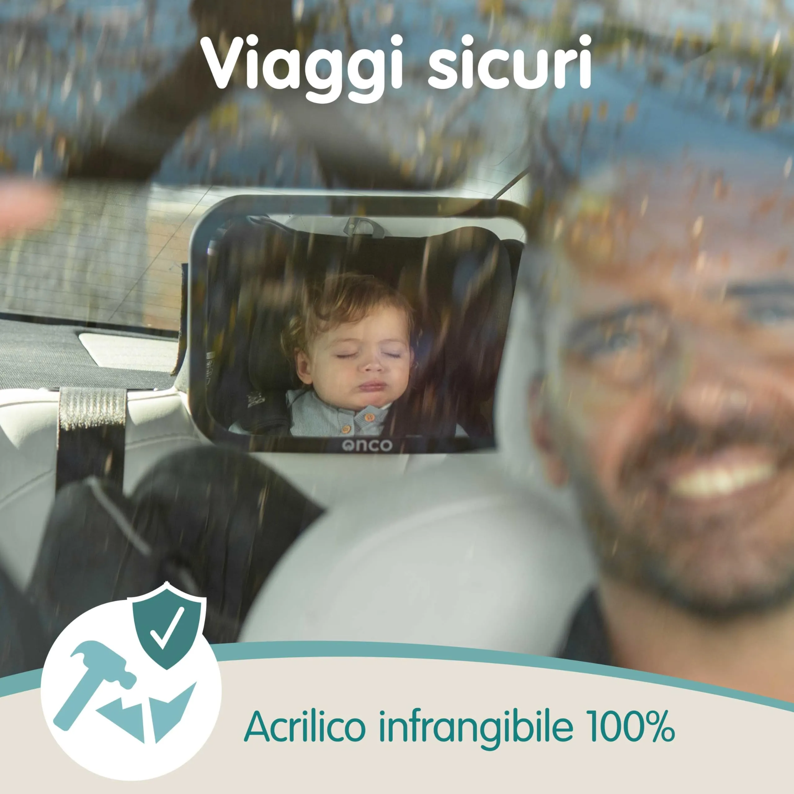 Onco Specchio Auto Neonato per Poggiatesta Fisso, Compatibile Tesla - immagine 5