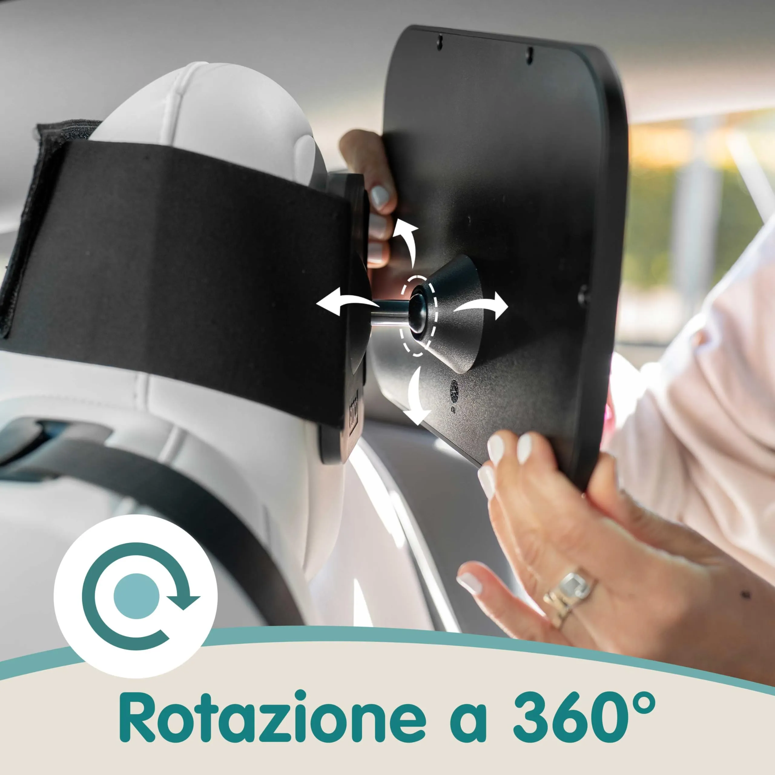Onco Specchio Auto Neonato per Poggiatesta Fisso, Compatibile Tesla - immagine 7