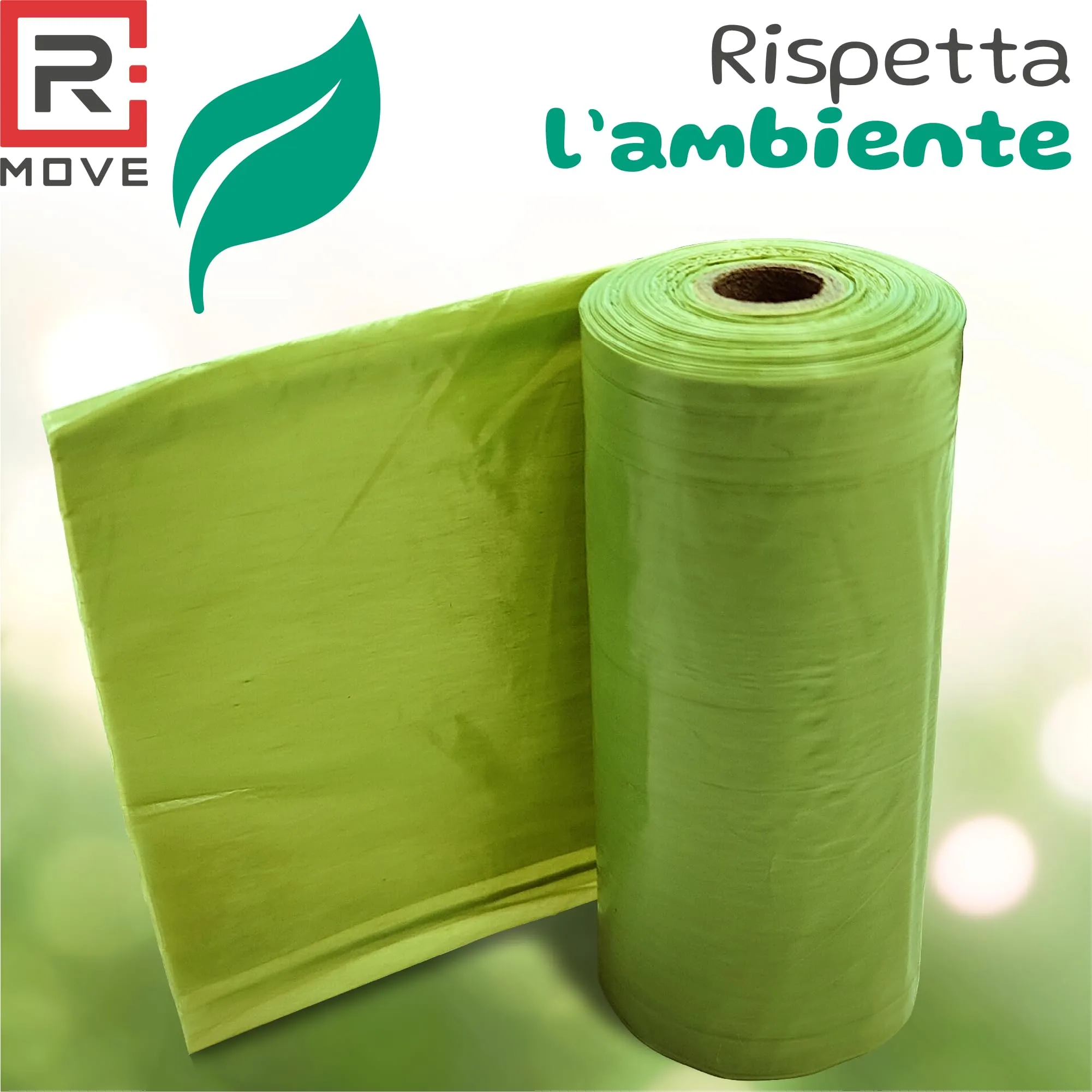 R MOVE Sacchetti igienici per cani, 1080 pz (72 rotoli), 30x23 cm, 2,5 litri - immagine 5