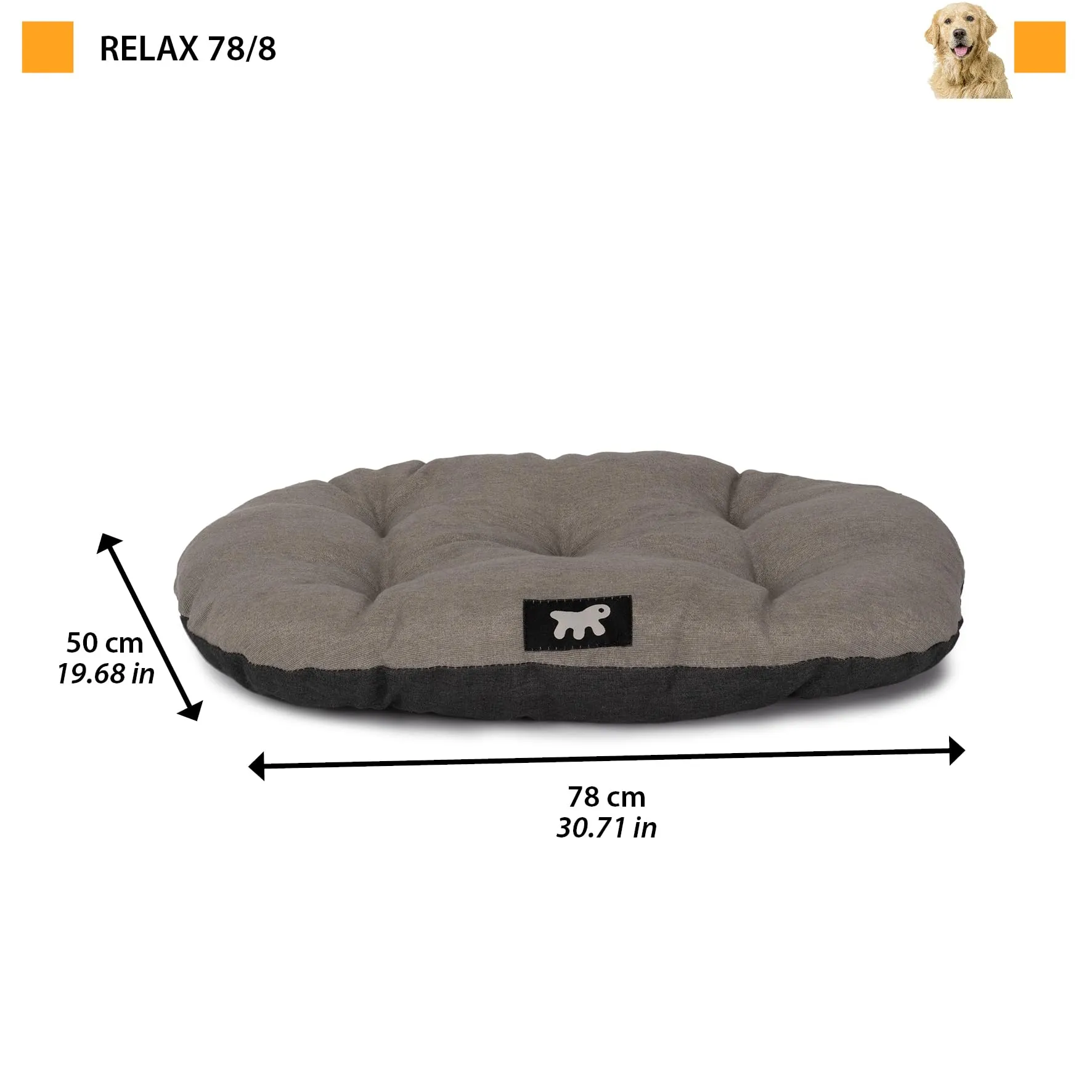 Ferplast Cuccia Cane Relax, Cuscino in Cotone Imbottito, 78 x 50 cm, Azzurro - immagine 2