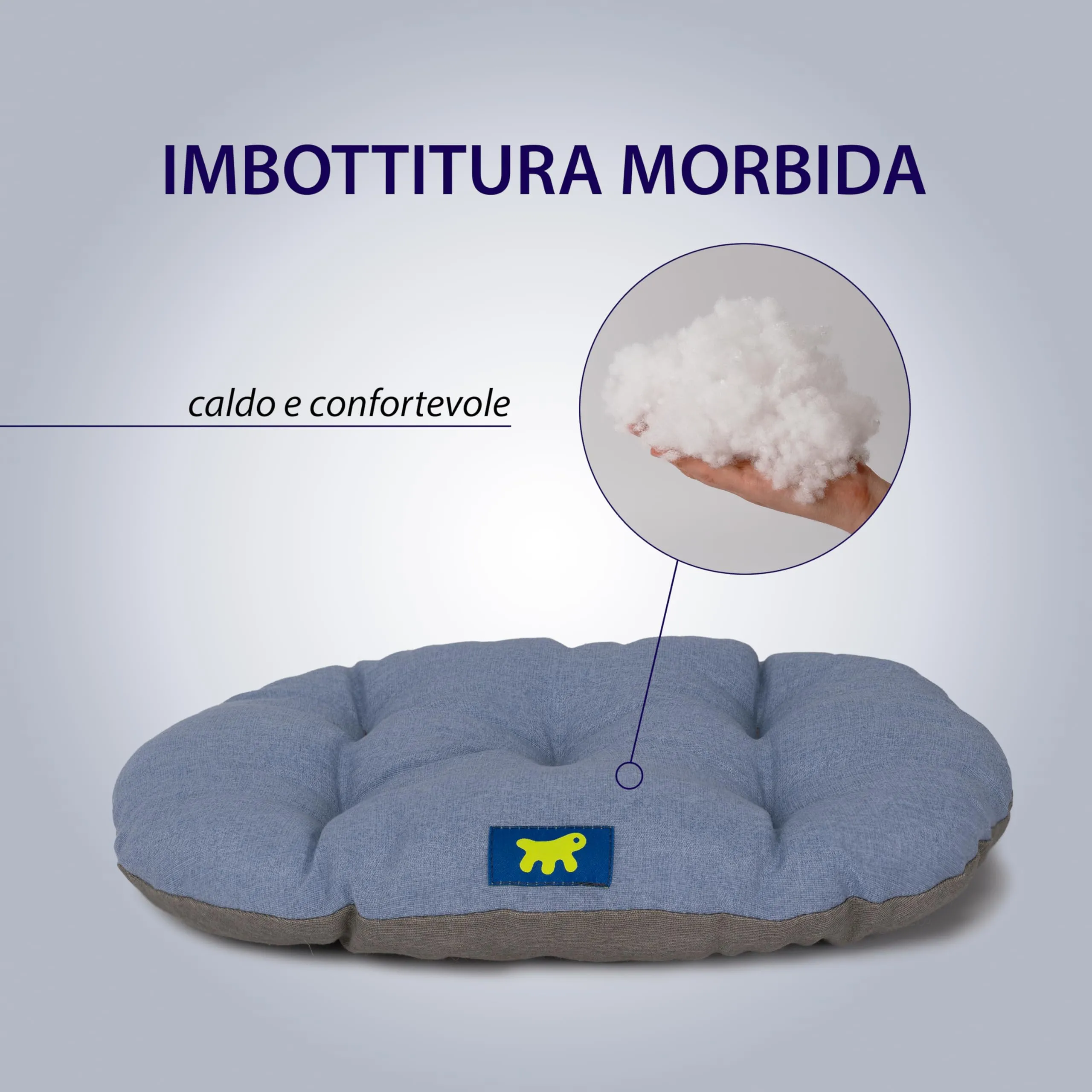 Ferplast Cuccia Cane Relax, Cuscino in Cotone Imbottito, 78 x 50 cm, Azzurro - immagine 5