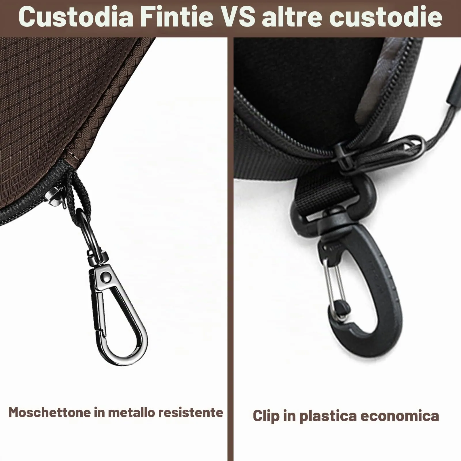 FINTIE Custodia Rigida per Occhiali da Sole e Vista, EVA, Marrone - immagine 6