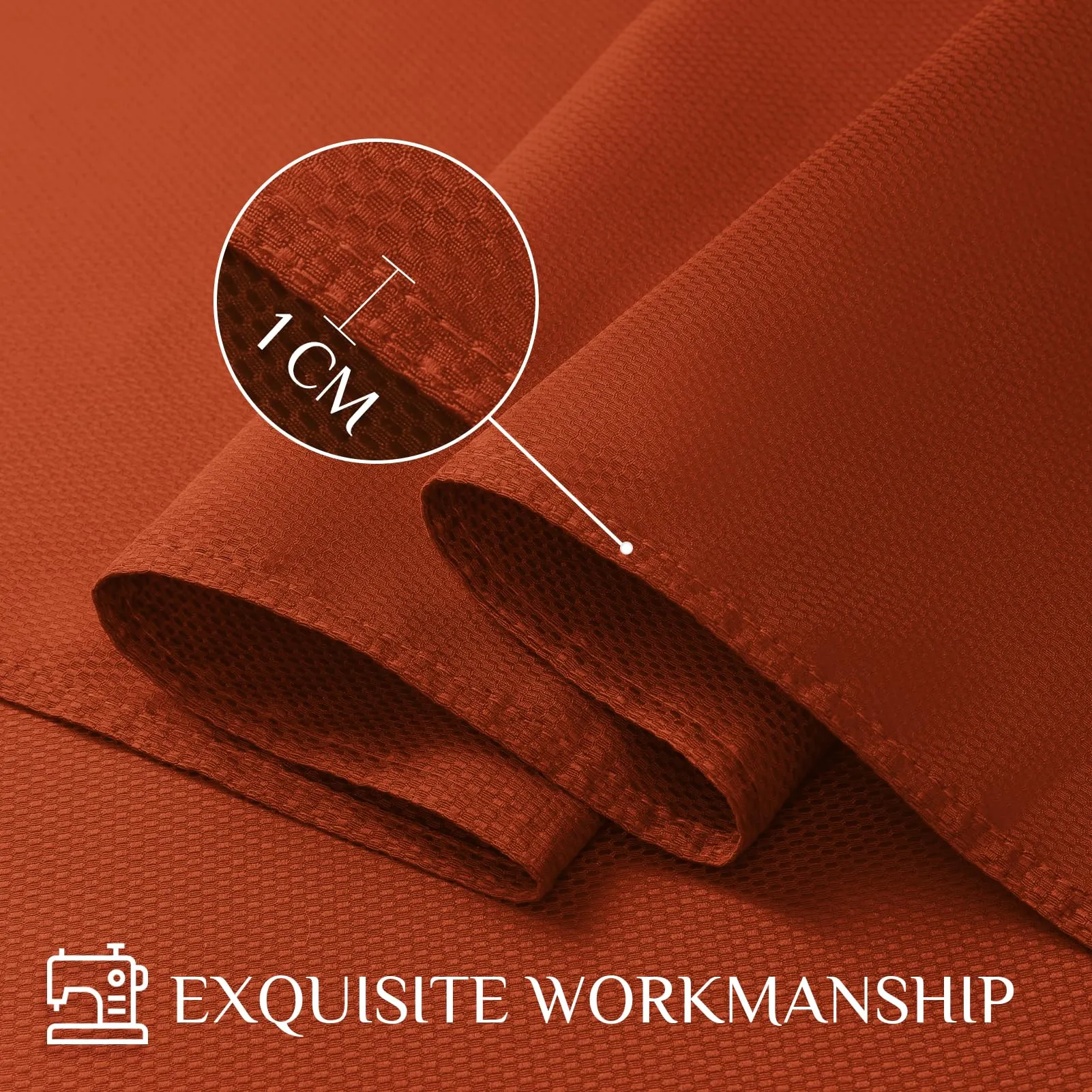 Softalker Tovaglia Rettangolare in Tessuto Jacquard, 132 x 178 cm, Rosso Ruggine - immagine 4