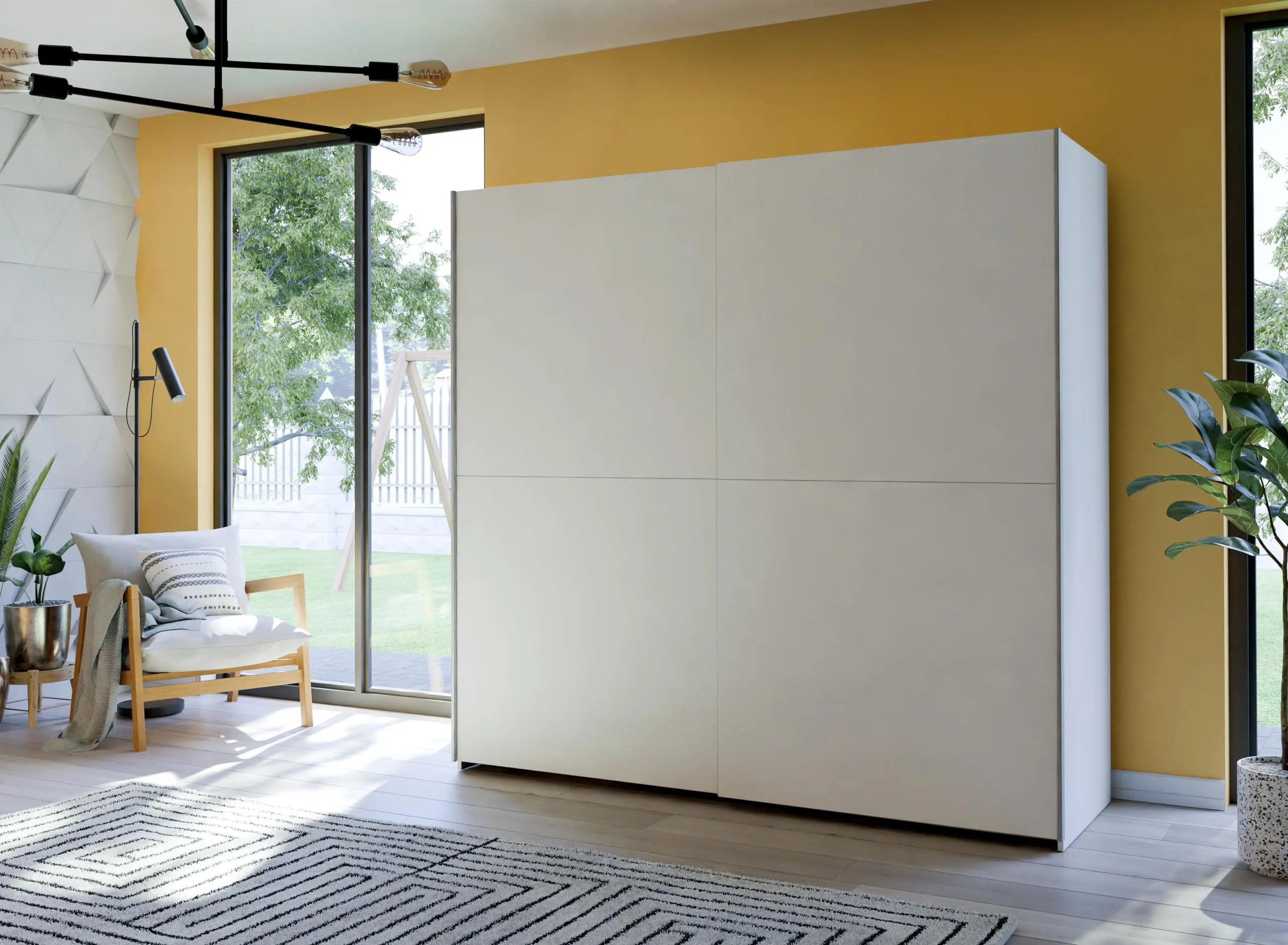 AVANTI TRENDSTORE Armadio Freddy con Ante Scorrevoli in Legno Truciolare, 200 x 191 x 61 cm - immagine 5