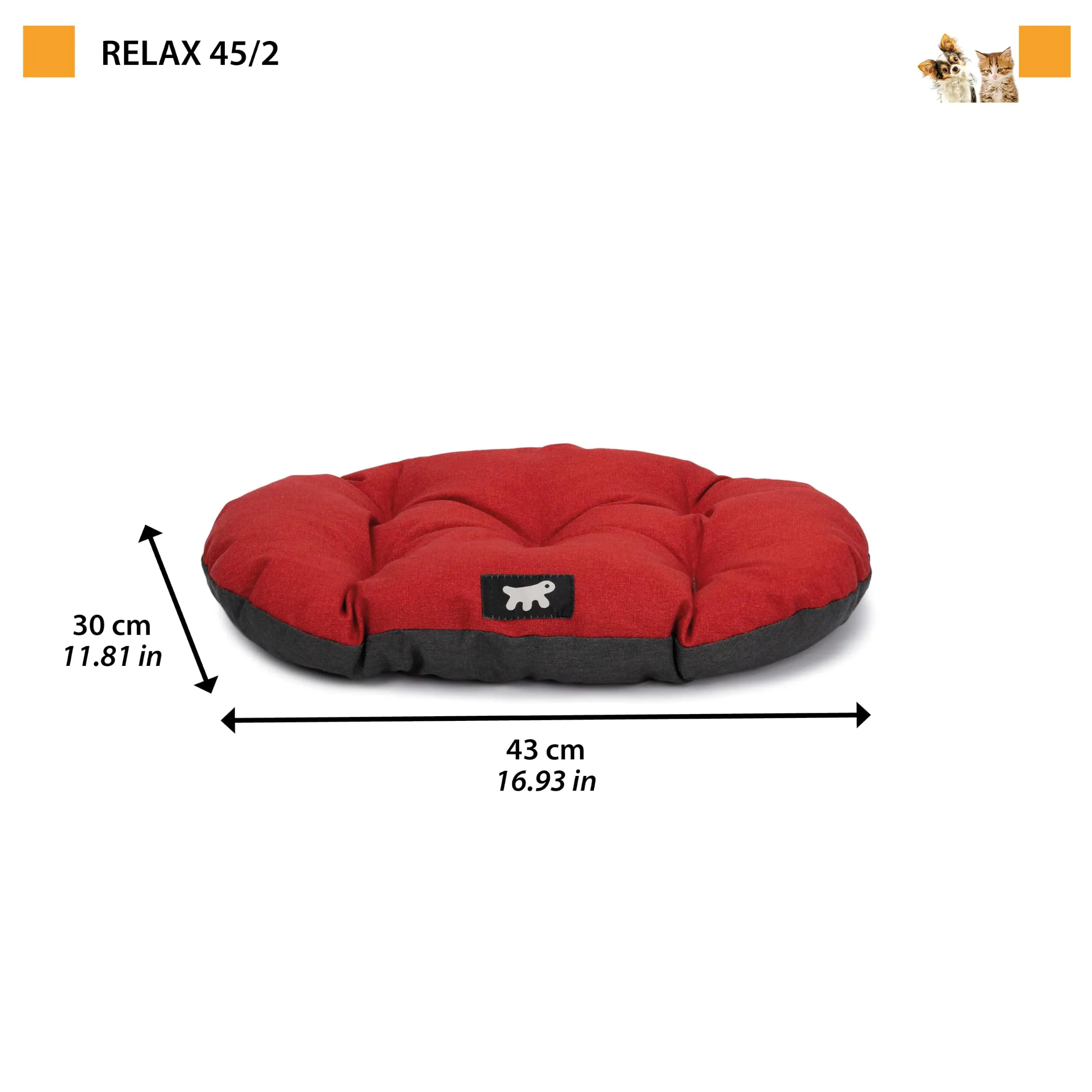 Ferplast Cuccia Cane Relax, Cuscino in Cotone Imbottito per Cani e Gatti, 43 x 30 cm, Turchese - immagine 3