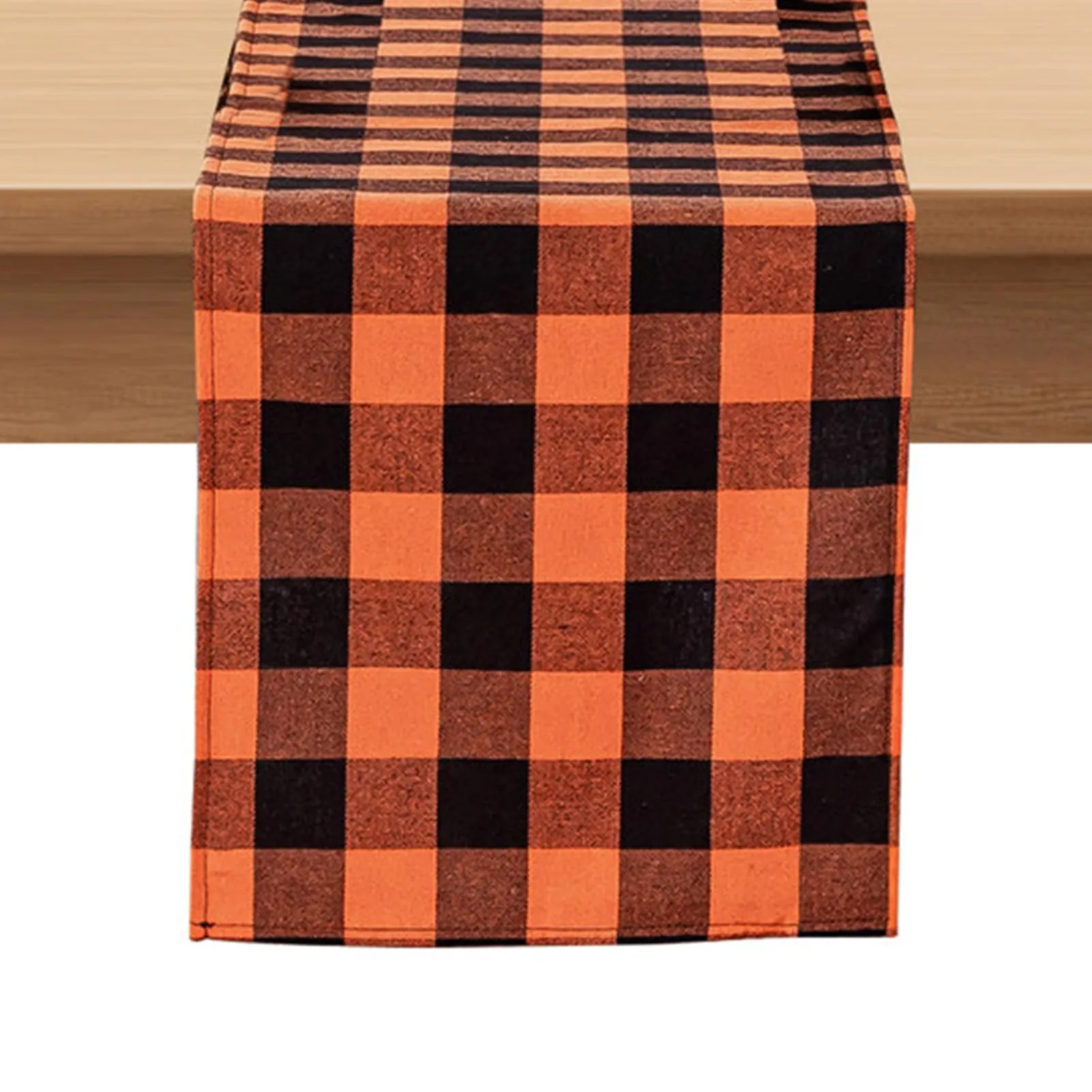 Softalker Runner da Tavolo a Quadri Buffalo Plaid Arancione, 33 x 274 cm - immagine 1