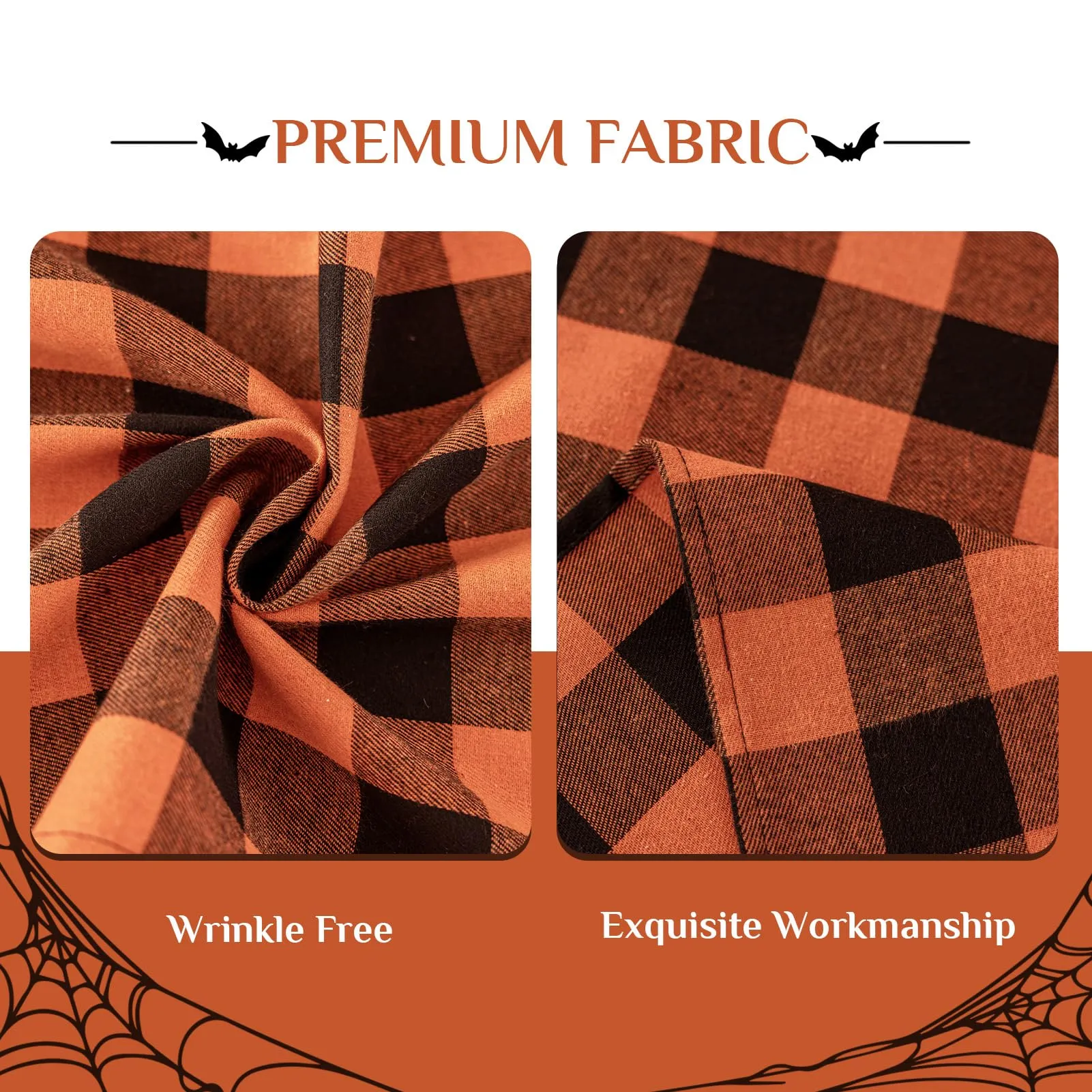 Softalker Runner da Tavolo a Quadri Buffalo Plaid Arancione, 33 x 274 cm - immagine 4