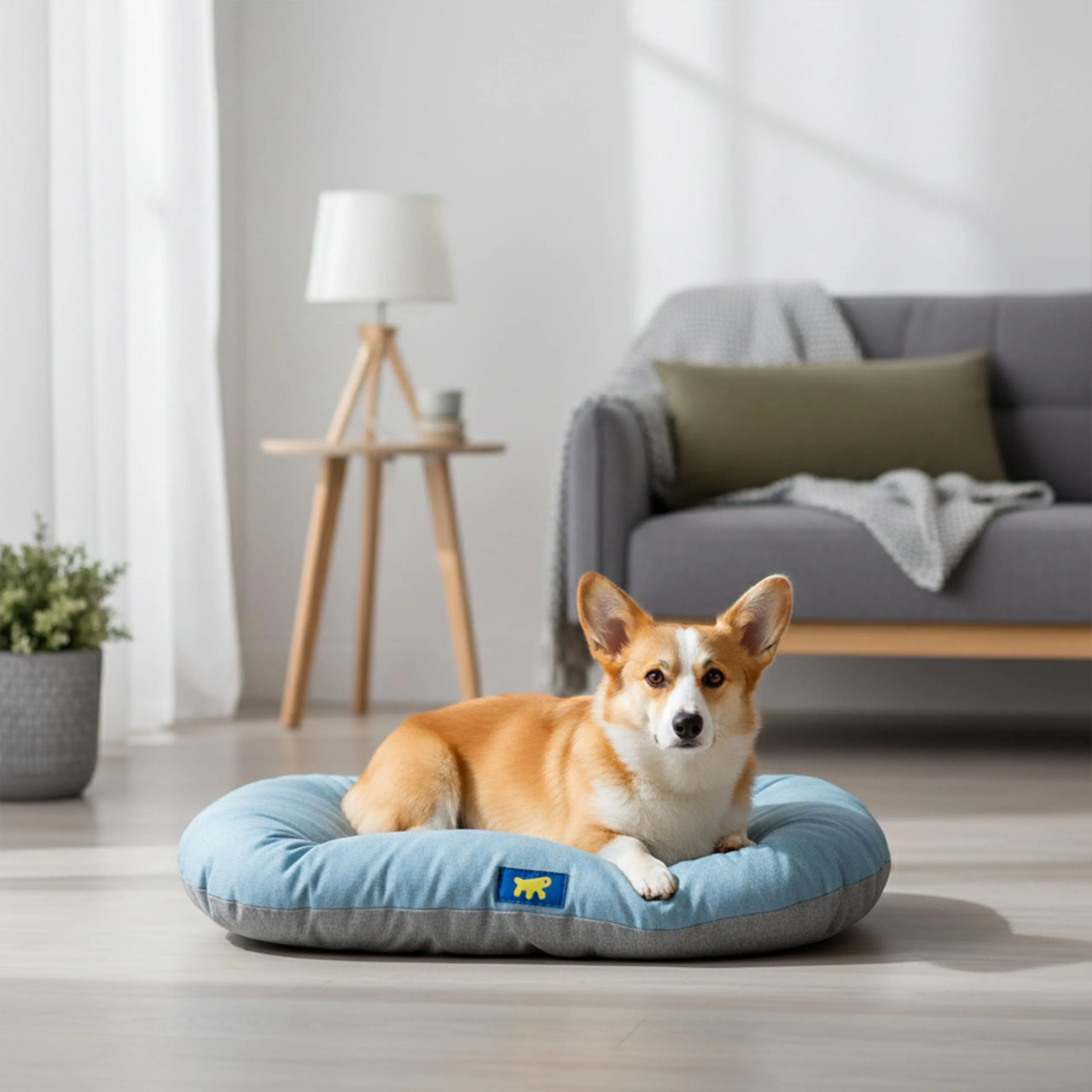 Ferplast Relax Cuscino per Cani e Gatti, Cotone Lavabile, 65 x 42 cm, Azzurro - immagine 2