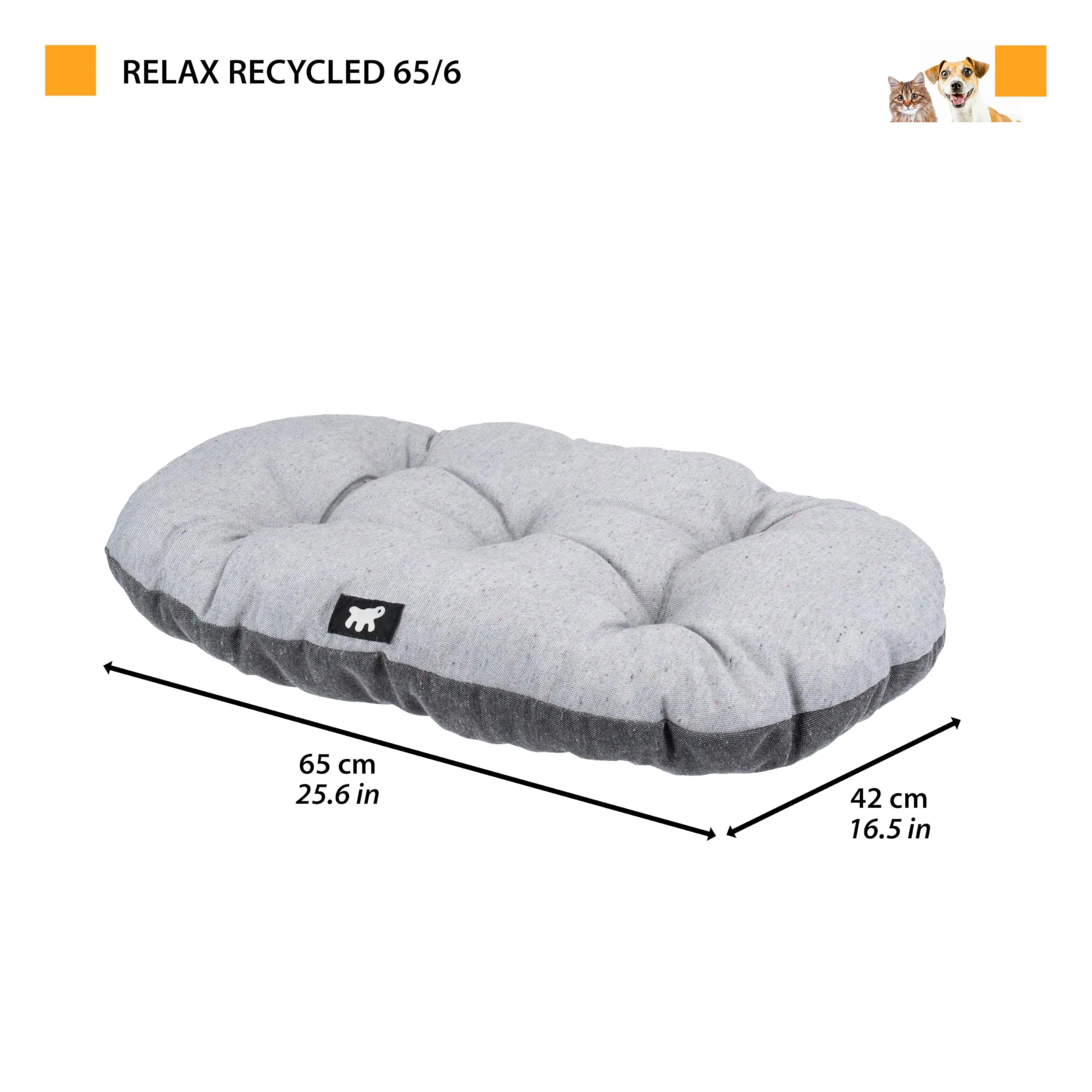Ferplast Relax Cuscino per Cani e Gatti, Cotone Lavabile, 65 x 42 cm, Azzurro - immagine 3
