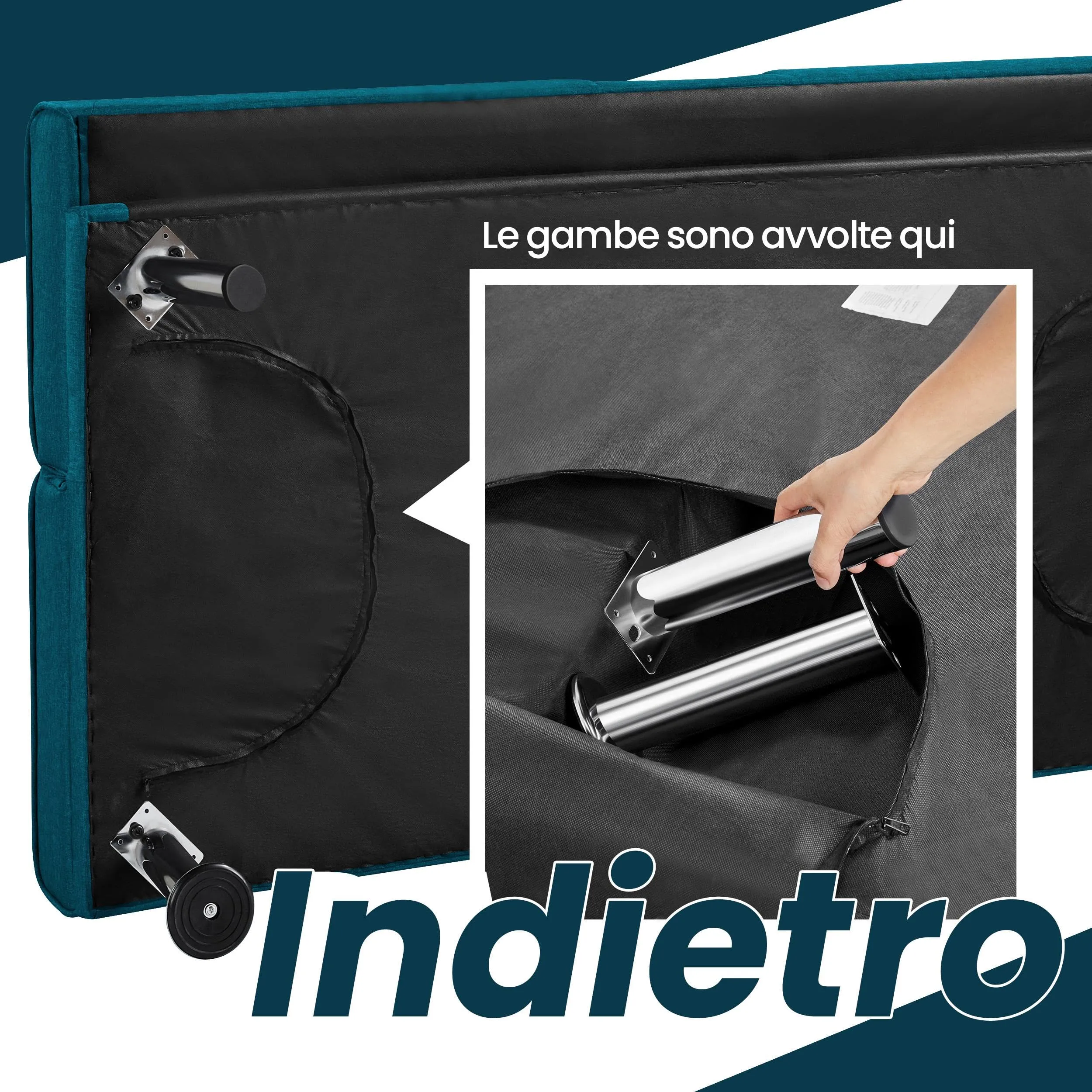 Yaheetech Divano Letto a 3 Posti Reclinabile con 2 Braccioli - immagine 9