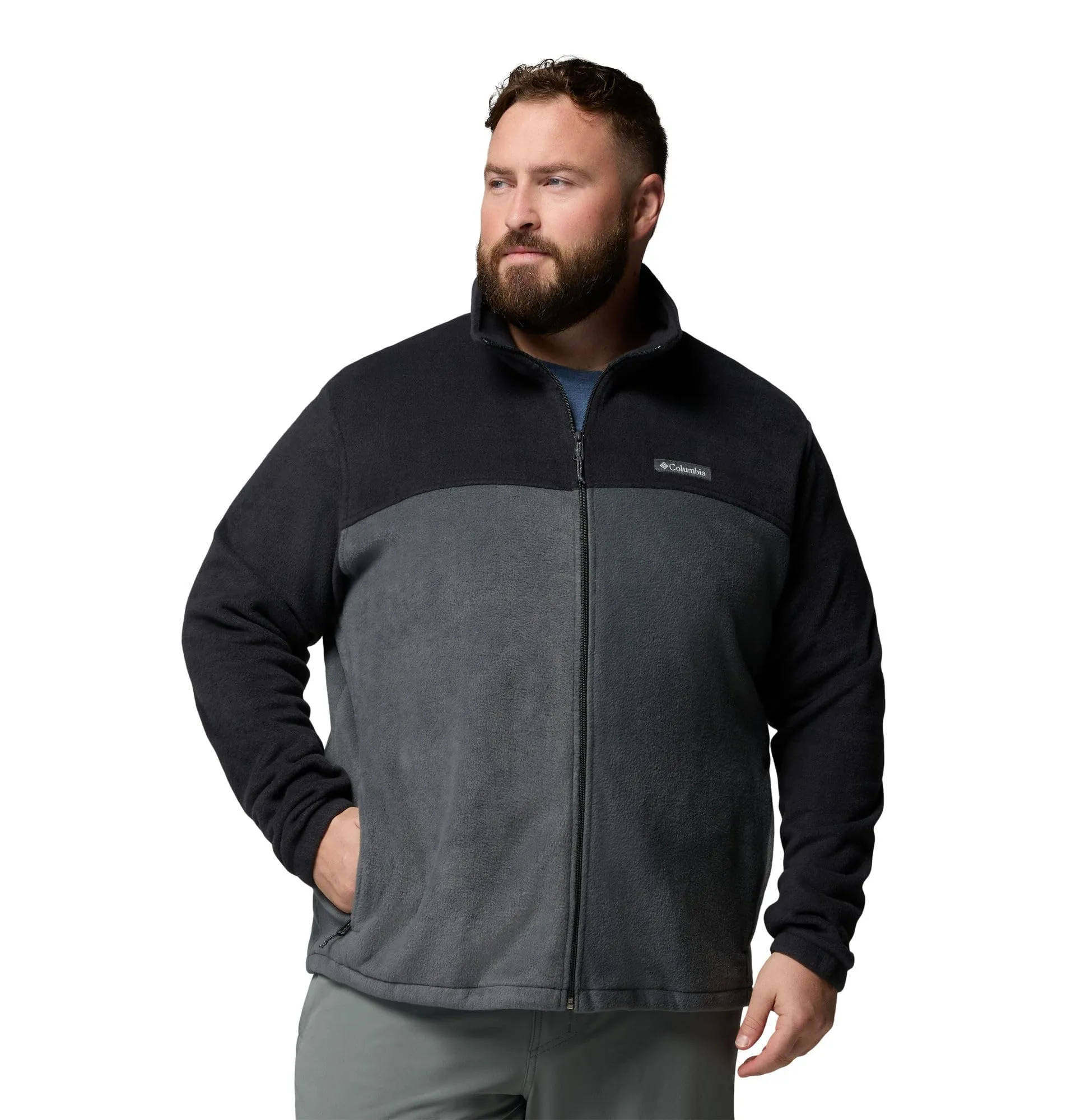 Columbia Giacca in pile da uomo, Black/Grill, 5XL - immagine 5