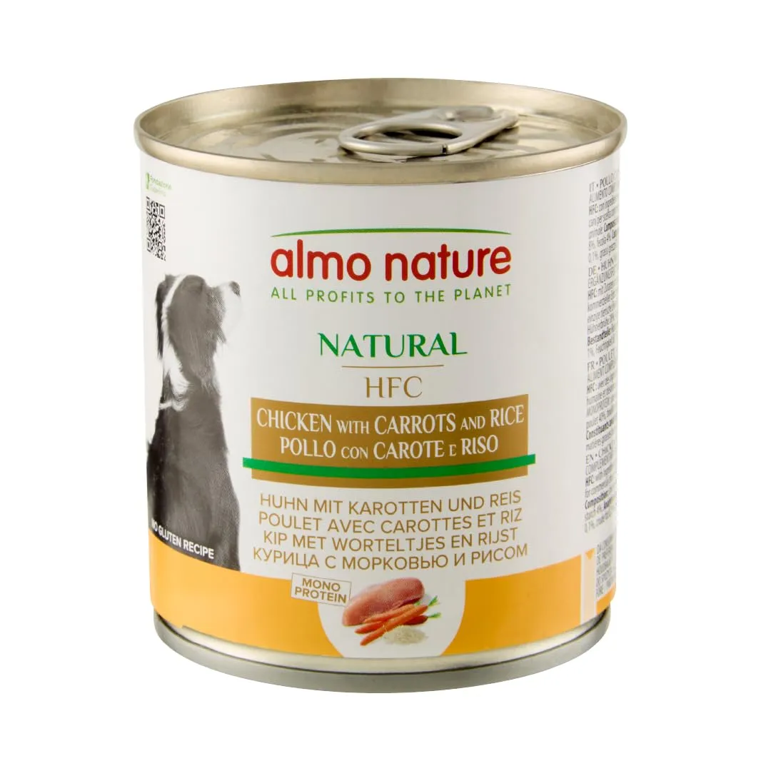 Almo Nature HFC Natural Alimento Umido per Cani Pollo con Carote e Riso 280g, Confezione da 12 - immagine 1
