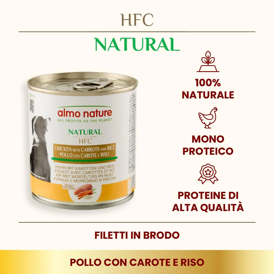 Almo Nature HFC Natural Alimento Umido per Cani Pollo con Carote e Riso 280g, Confezione da 12 - immagine 2
