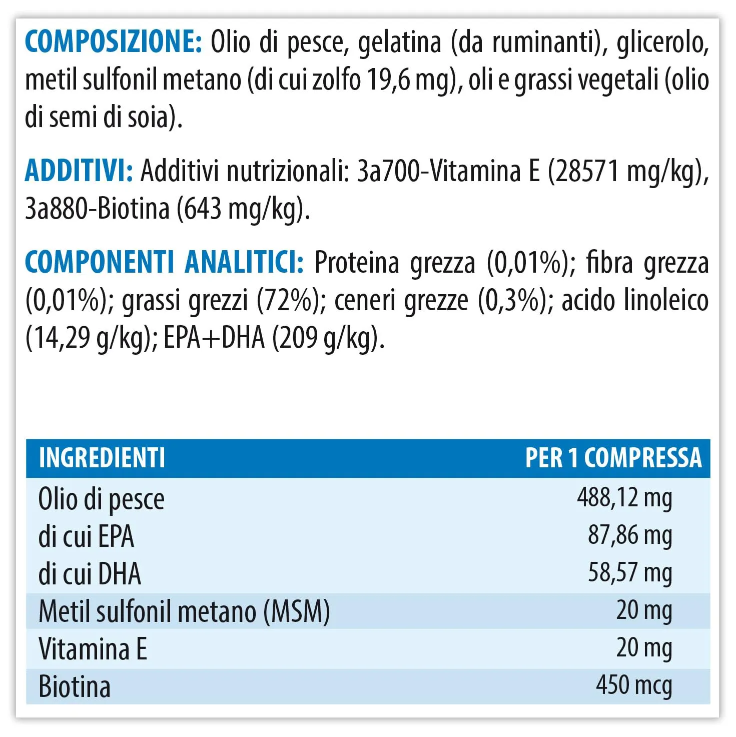 F & F Active Pet Cute e Pelo, Mangime Complementare per Cani e Gatti, 60 Perle - immagine 4