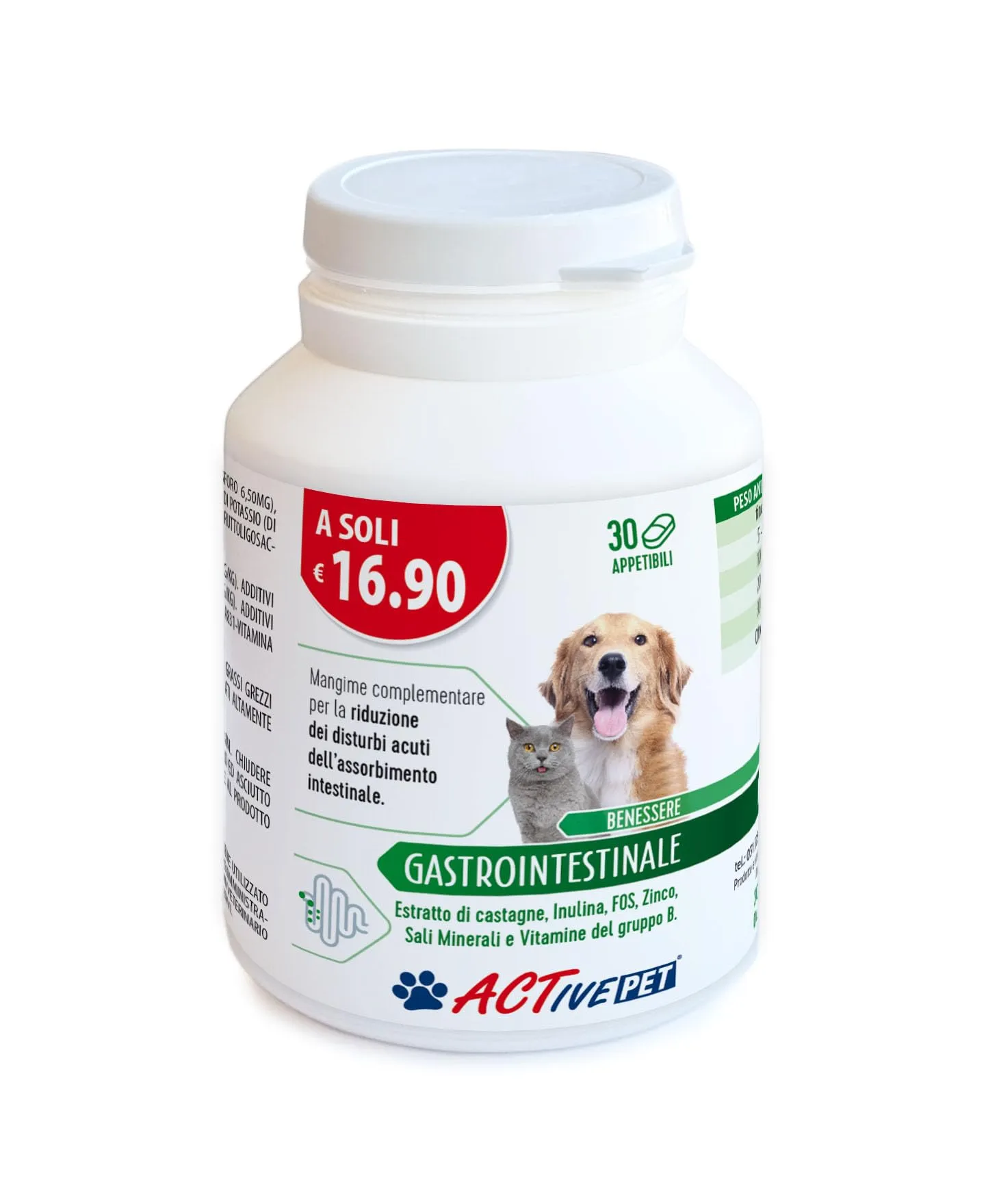F & F Active Pet Gastrointestinale, Mangime Complementare, 30 Compresse - immagine 2