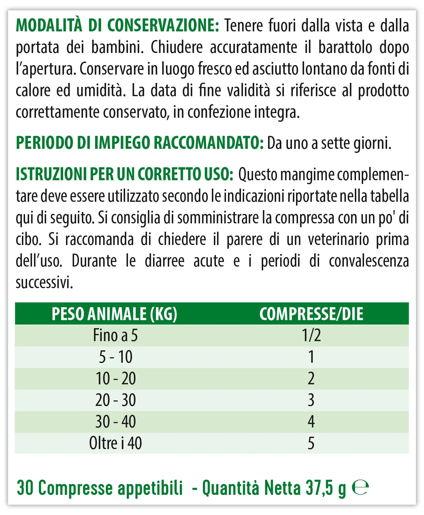 F & F Active Pet Gastrointestinale, Mangime Complementare, 30 Compresse - immagine 5