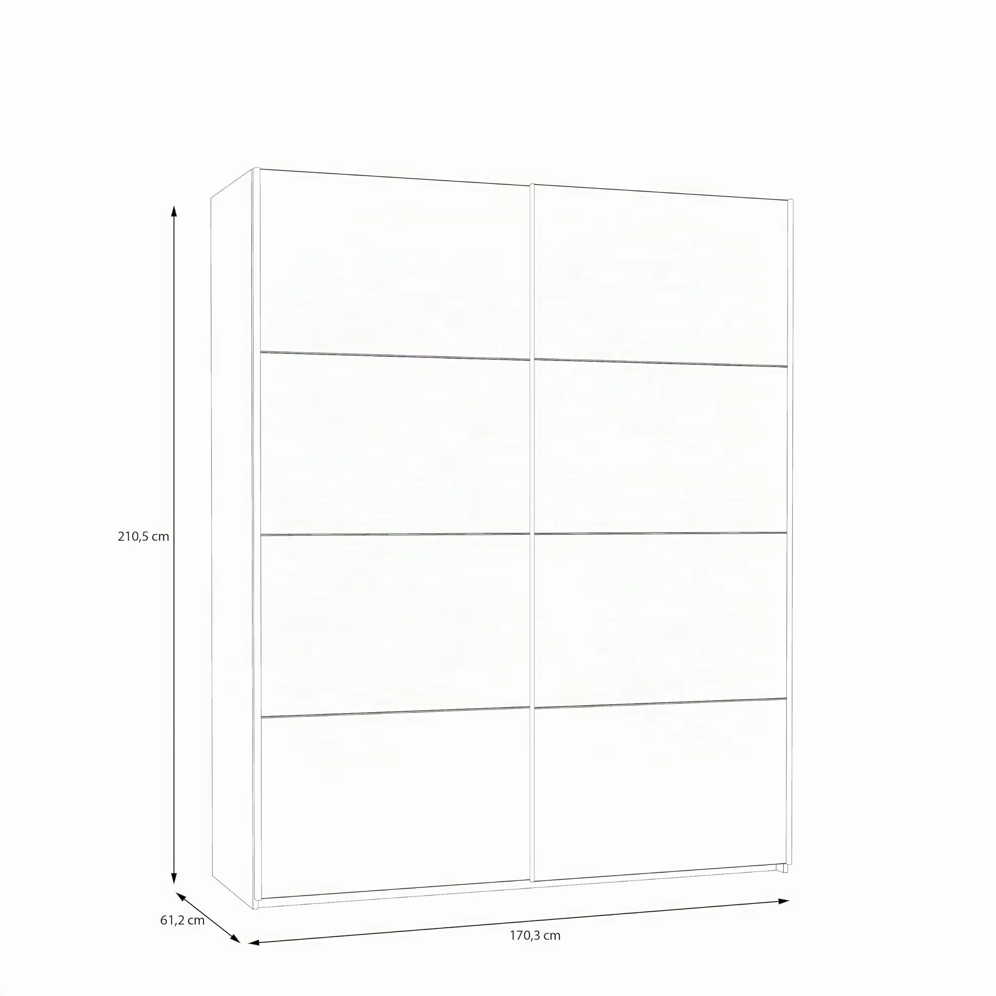 AVANTI TRENDSTORE Freddy 2 Armadio con ante scorrevoli in legno truciolare 170,3x210,5x61,2 cm - immagine 5