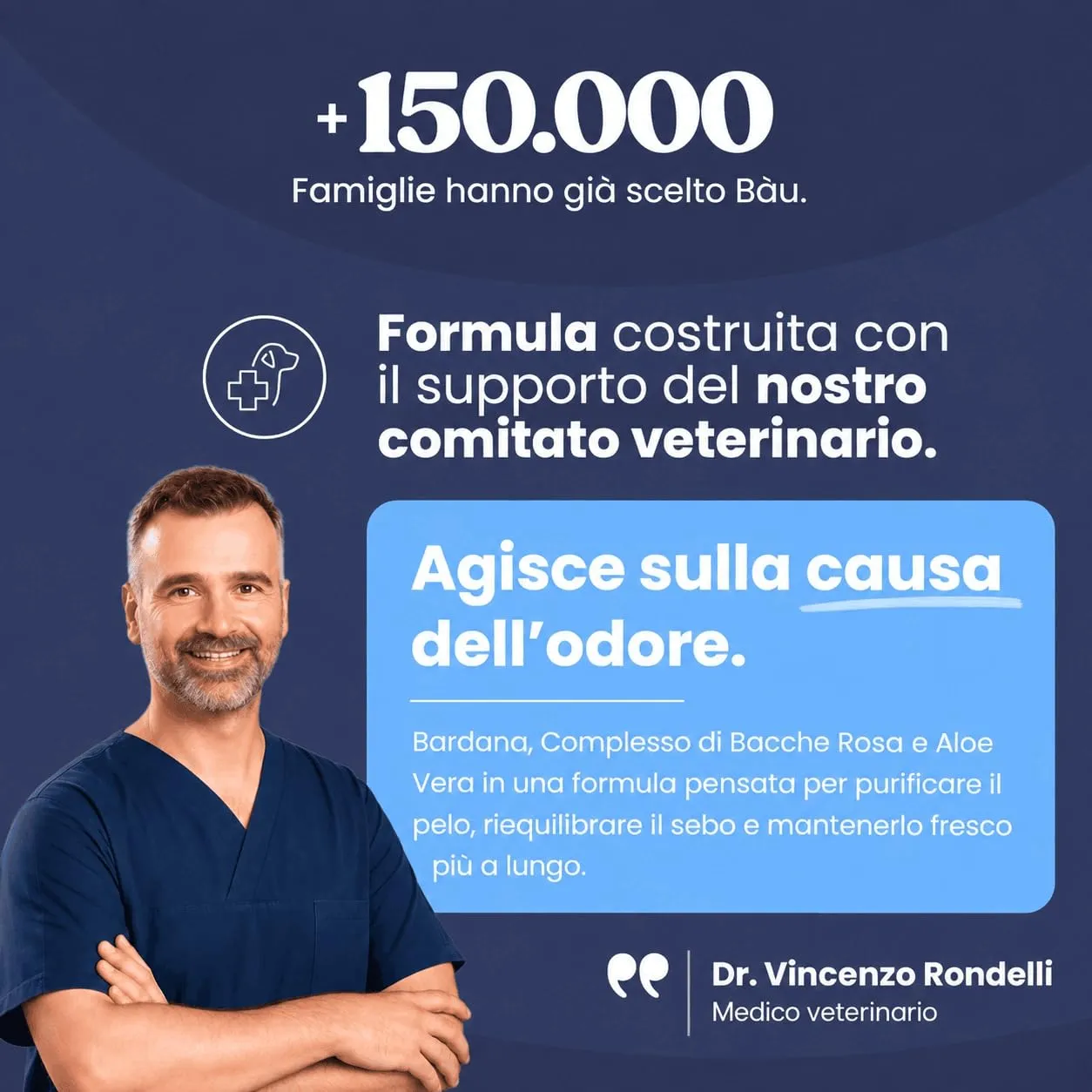 Bau Shampoo Cane Controllo Odori con Bardana, Aloe Vera e Pantenolo, 250ml - immagine 9