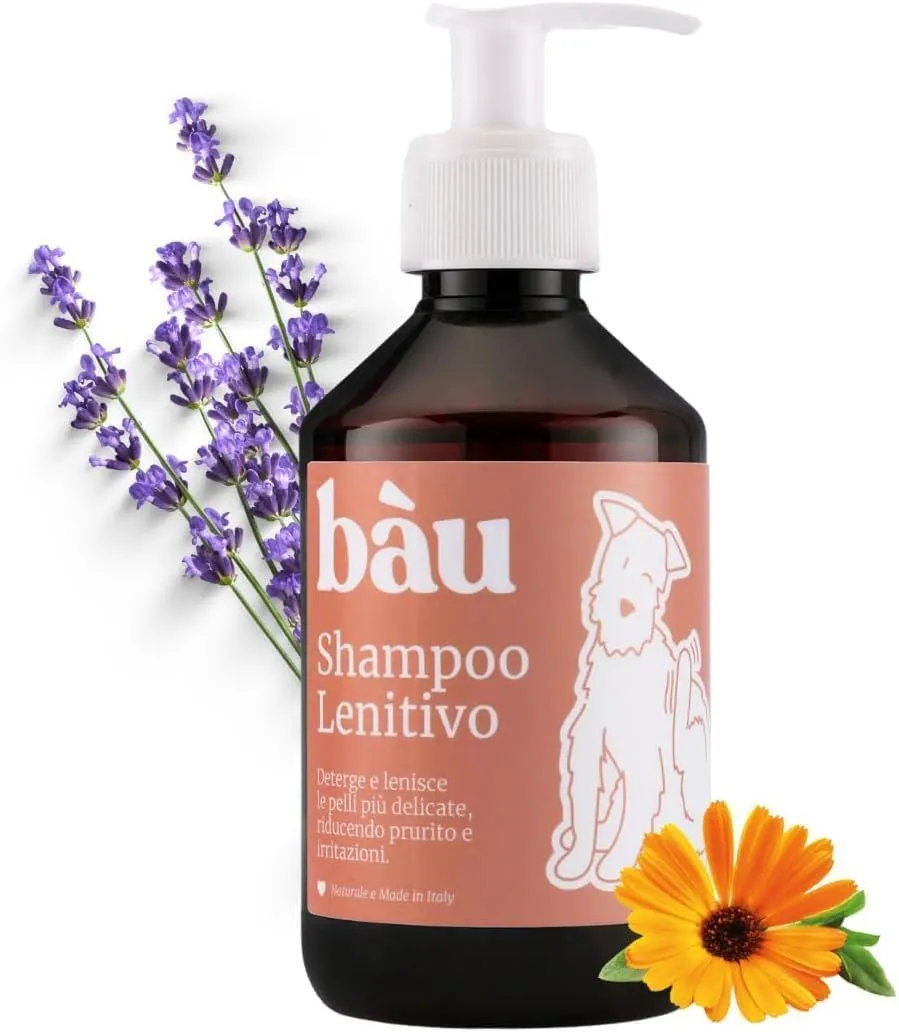 Bau Shampoo Lenitivo per Cani e Gatti con Camomilla, Calendula e Lavanda, 250ml - immagine 1