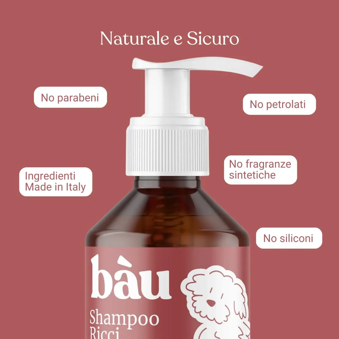 Bau Shampoo Districante e Idratante per Cani Pelo Riccio e Annodato con Malva Biologica e Acqua di Riso, 250ml - immagine 6