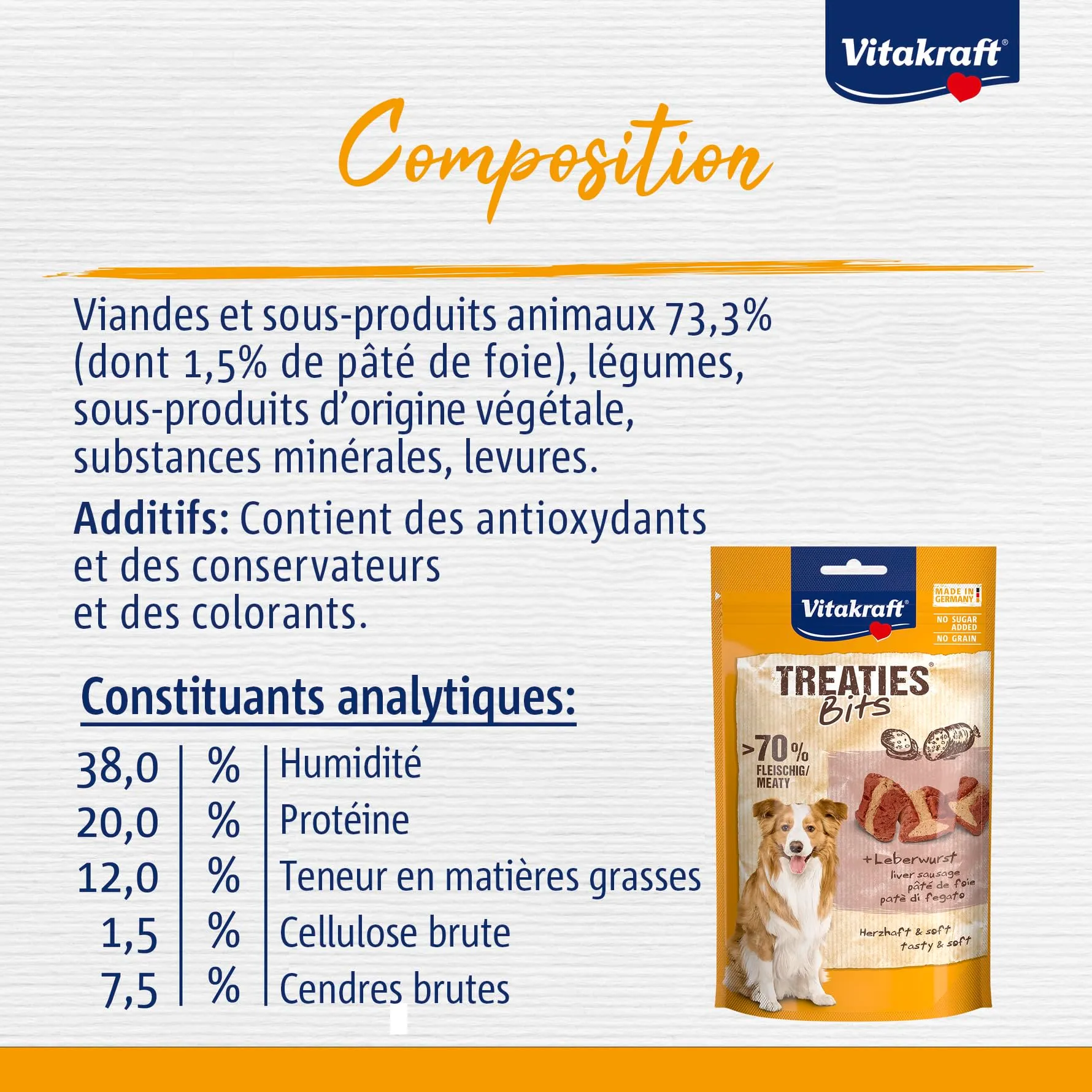 Vitakraft Treaties Bits, Snack Cane Ripieno con Patè di Fegato, 120g - immagine 3