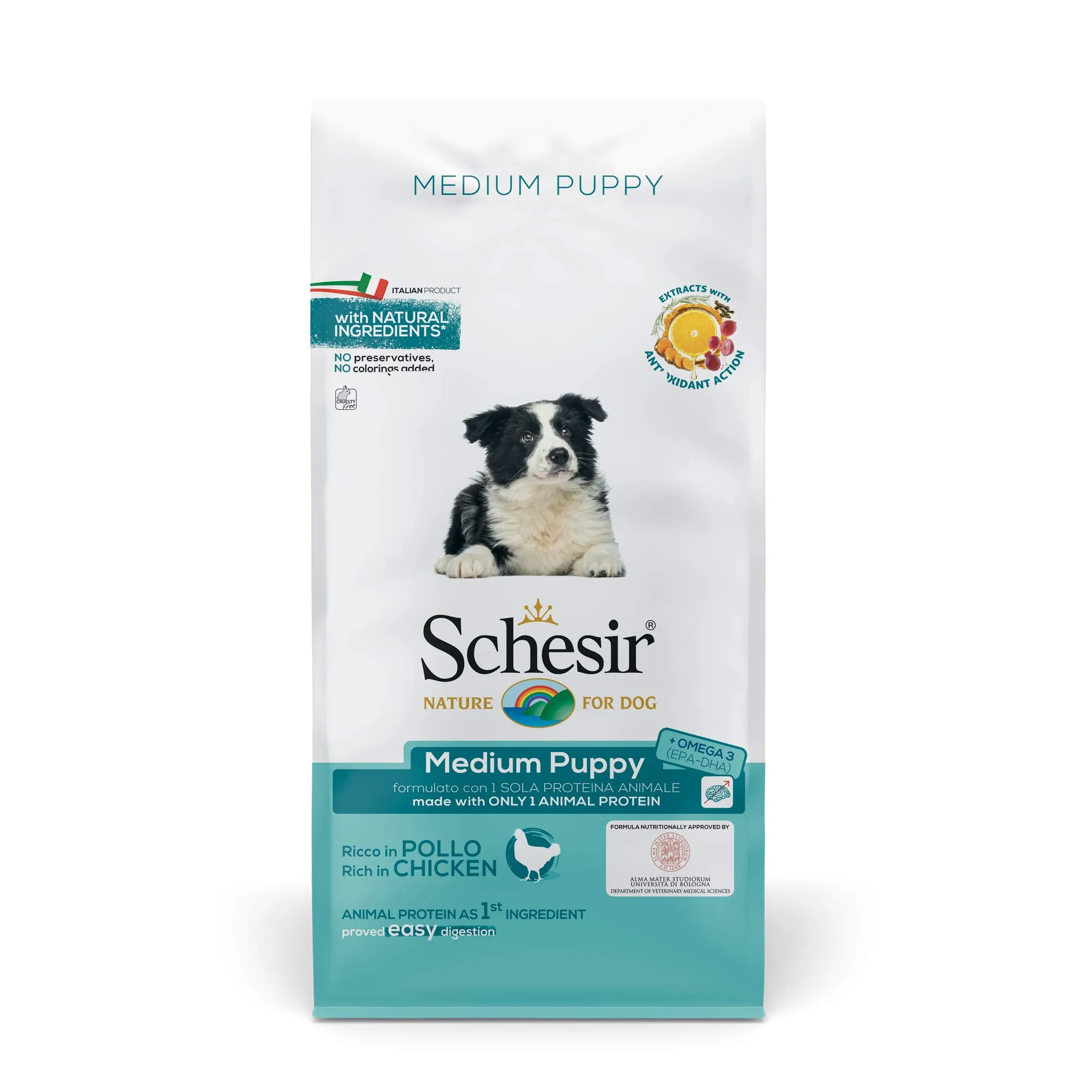 Schesir Cibo Secco per Cani Cuccioli di Media Taglia al Gusto Pollo, 12kg - immagine 1