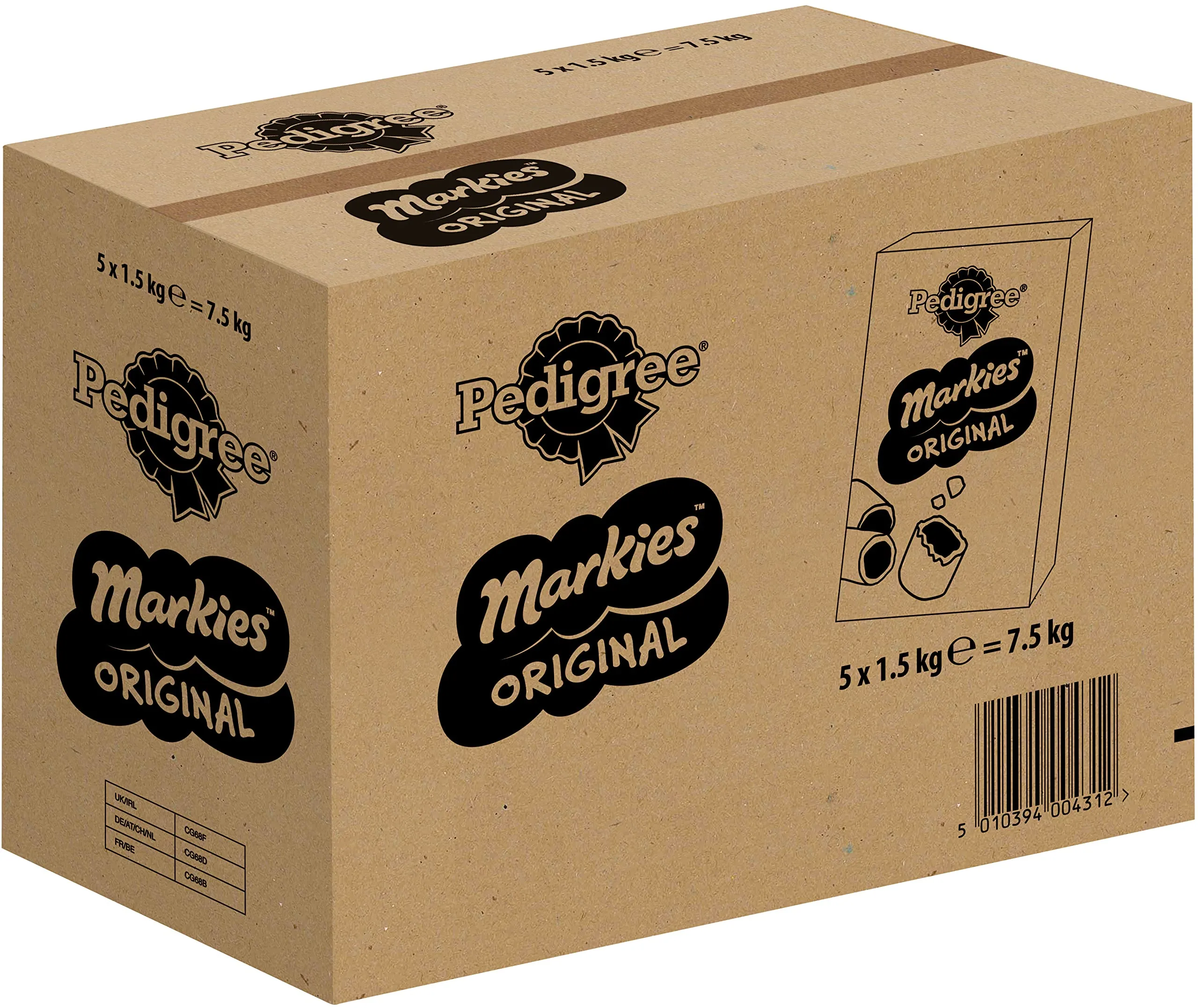 Pedigree Markies Original Biscotti per cani 10-25 kg, 5 confezioni da 1,5 kg - immagine 1