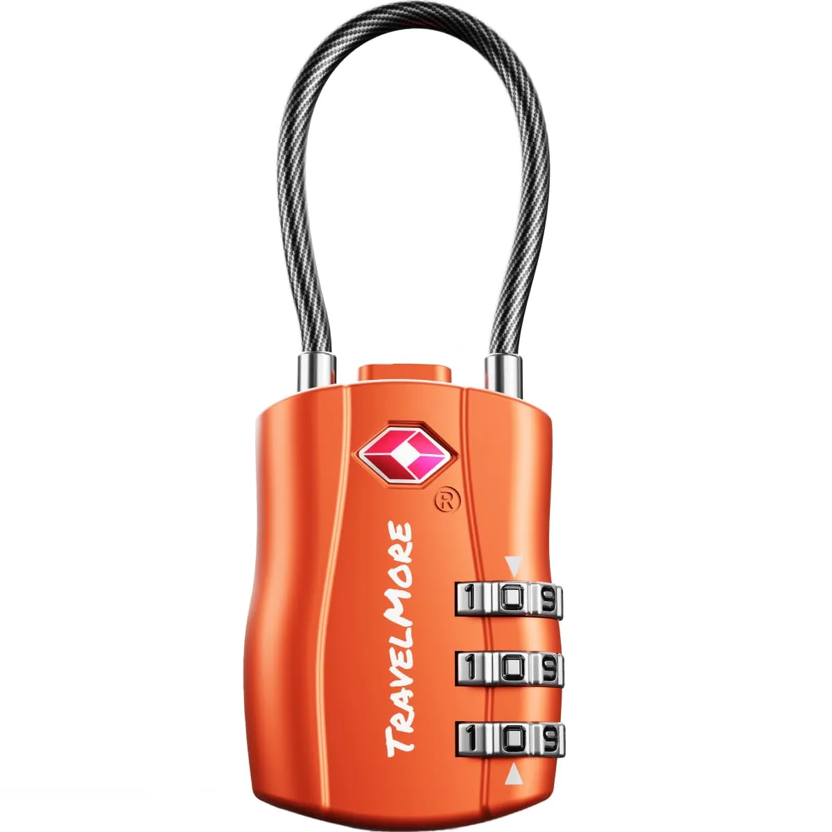 TravelMore Lucchetto TSA a Combinazione per Valigia e Zaino, Arancione - immagine 1