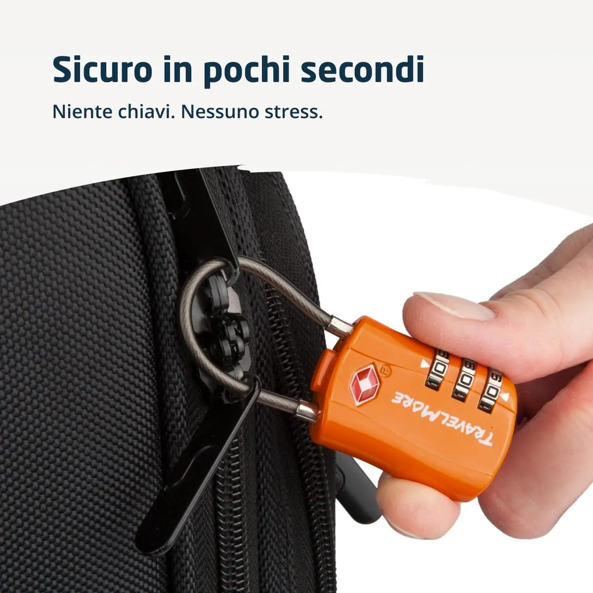 TravelMore Lucchetti TSA a Combinazione per Valigie e Zaino, Confezione da 2, Arancione - immagine 8