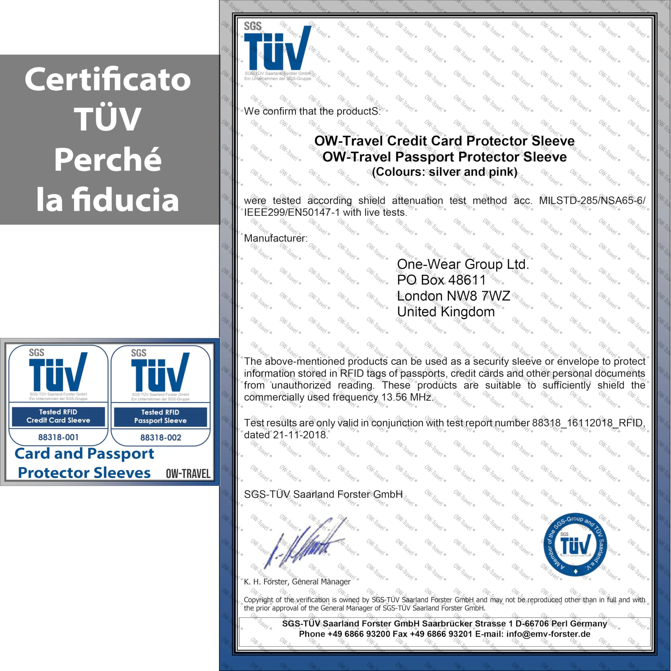 OW-Travel Custodie Blocco RFID, 10 Carte di Credito e 4 Custodie Passaporto - immagine 3