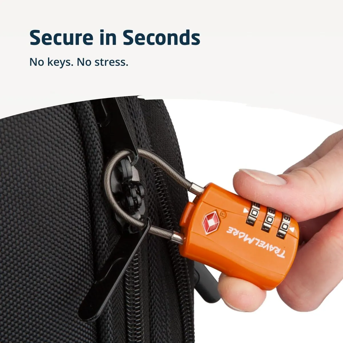 TravelMore Set di 6 Lucchetti da Viaggio con Combinazione approvati TSA, Arancione - immagine 7
