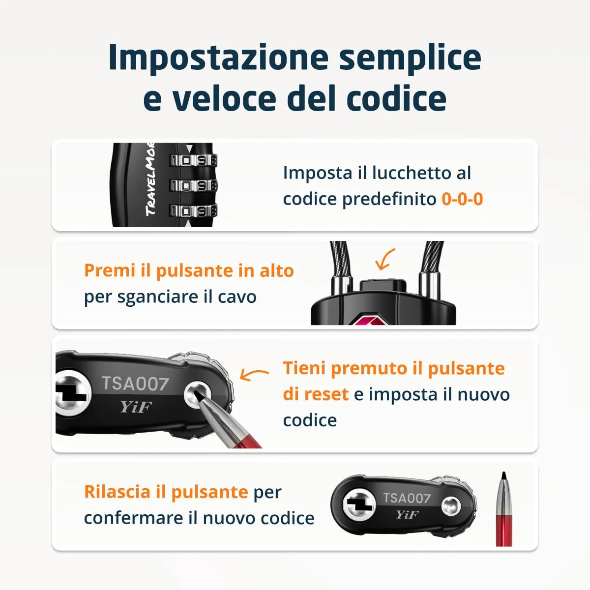 TravelMore Lucchetti TSA a Combinazione per Valigie e Zaino, Confezione da 10, Nero - immagine 9